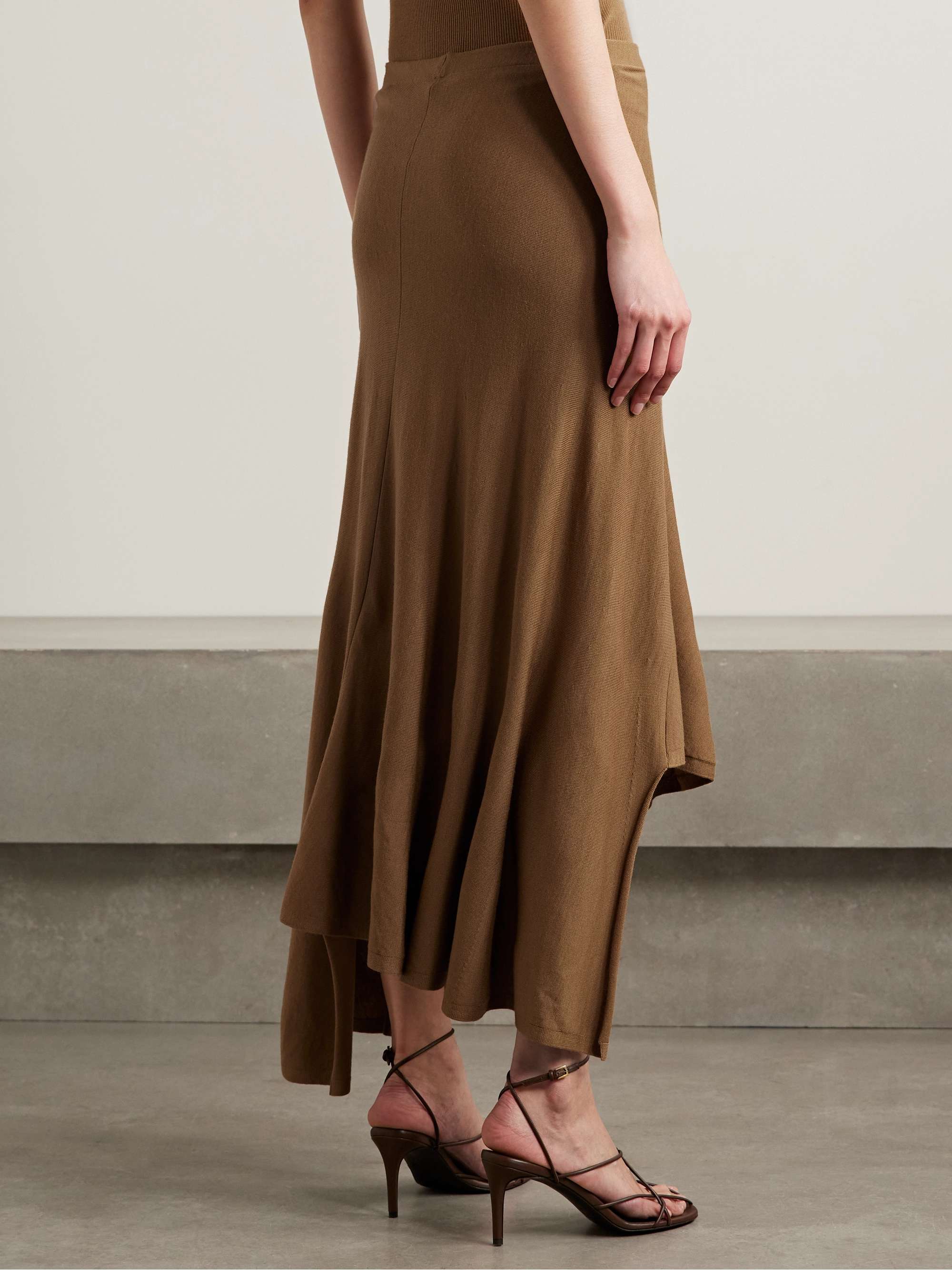 Asymmetric wool-blend midi skirt view