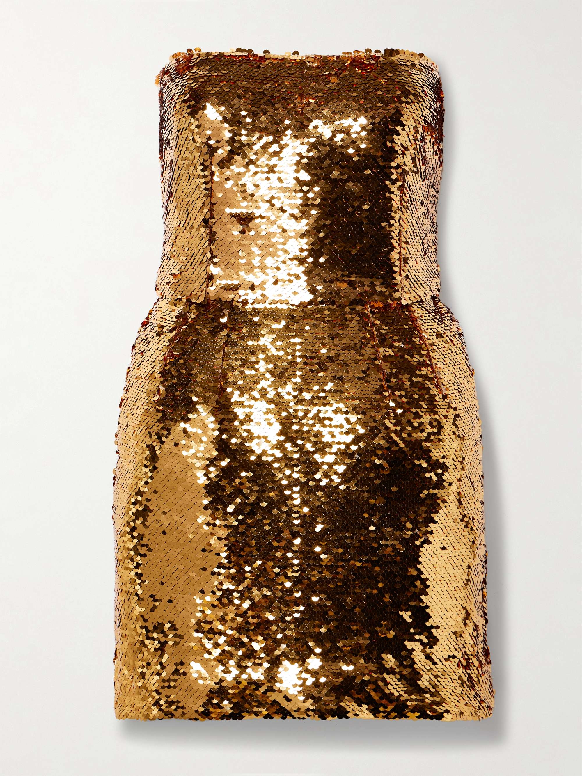 Strapless paillette-embellished tulle mini dress hero visual