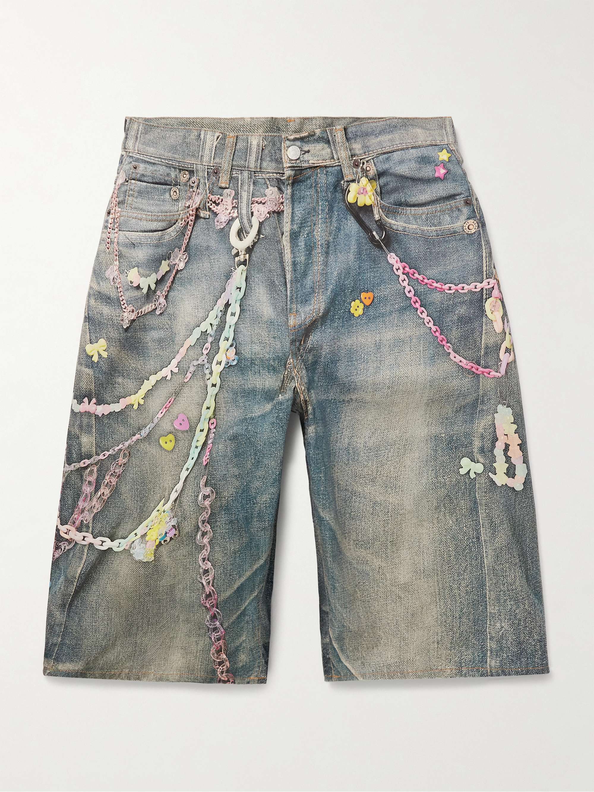 Judda Straight-Leg Printed Denim Shorts hero visual