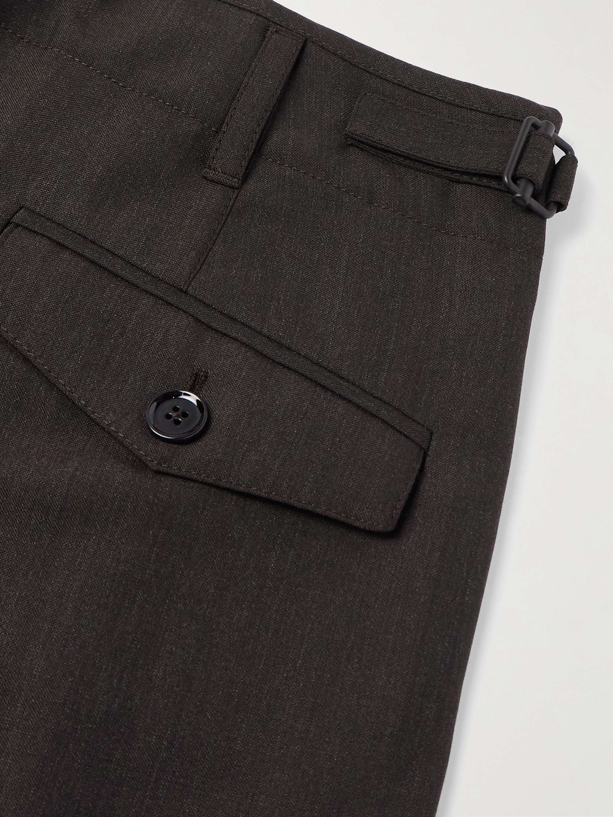 Straight-Leg Pleated Tropical Twill Trousers view