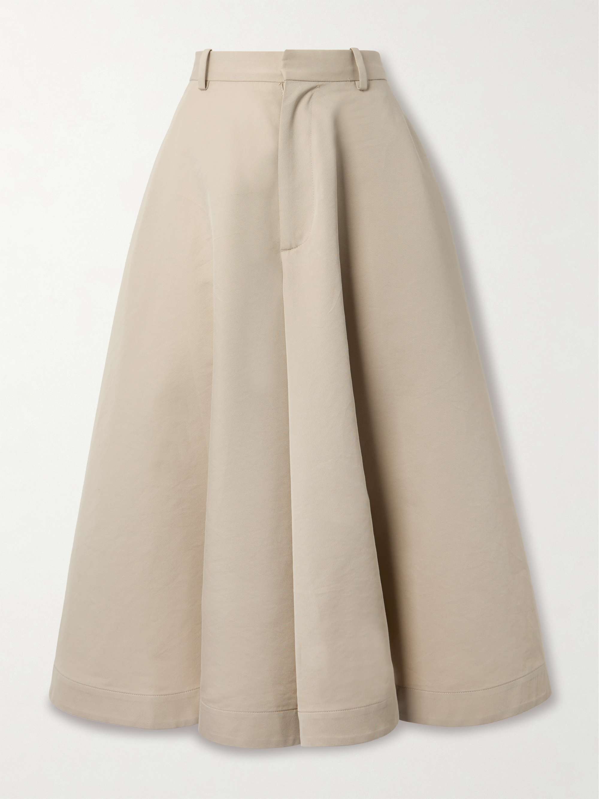 Cotton and silk-blend twill midi skirt hero visual