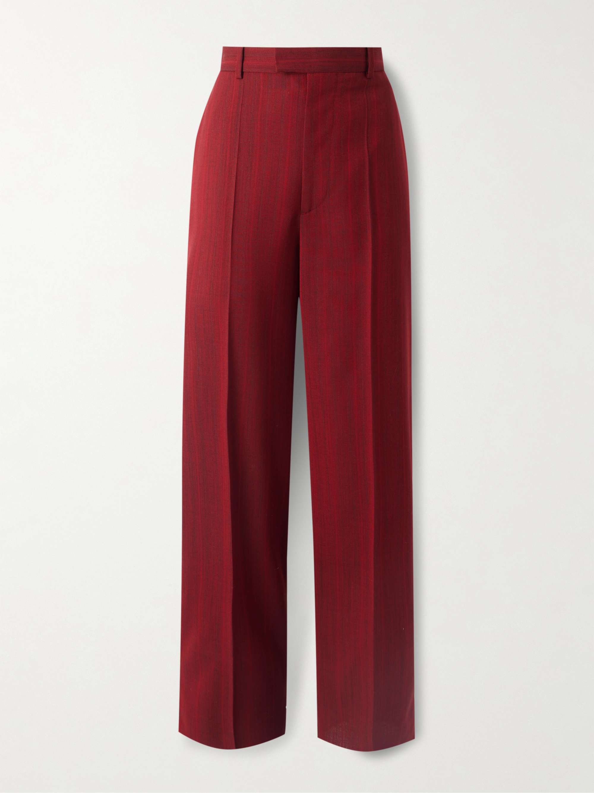 Striped wool-blend pants hero visual