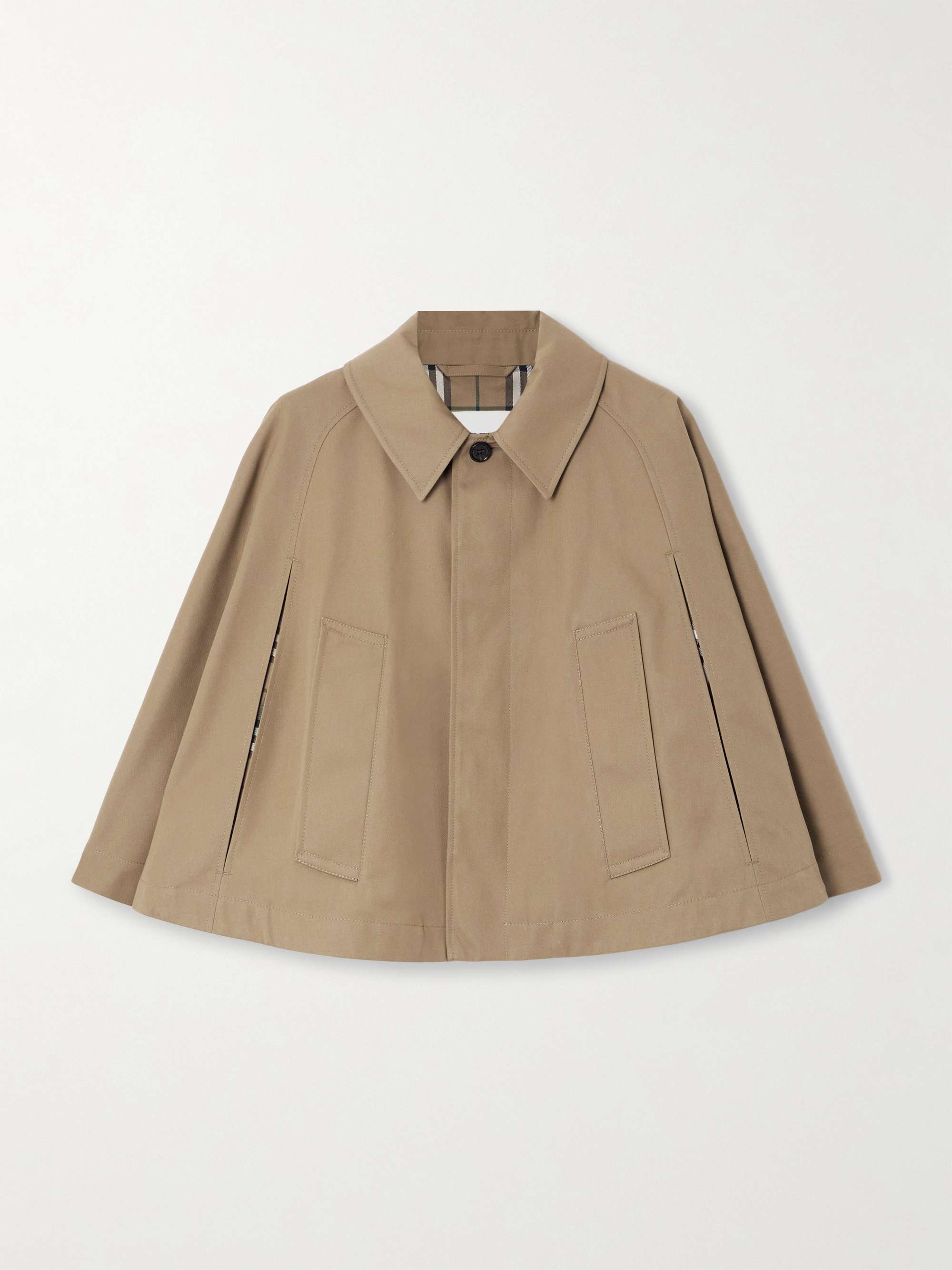 Cropped gabardine cape hero visual