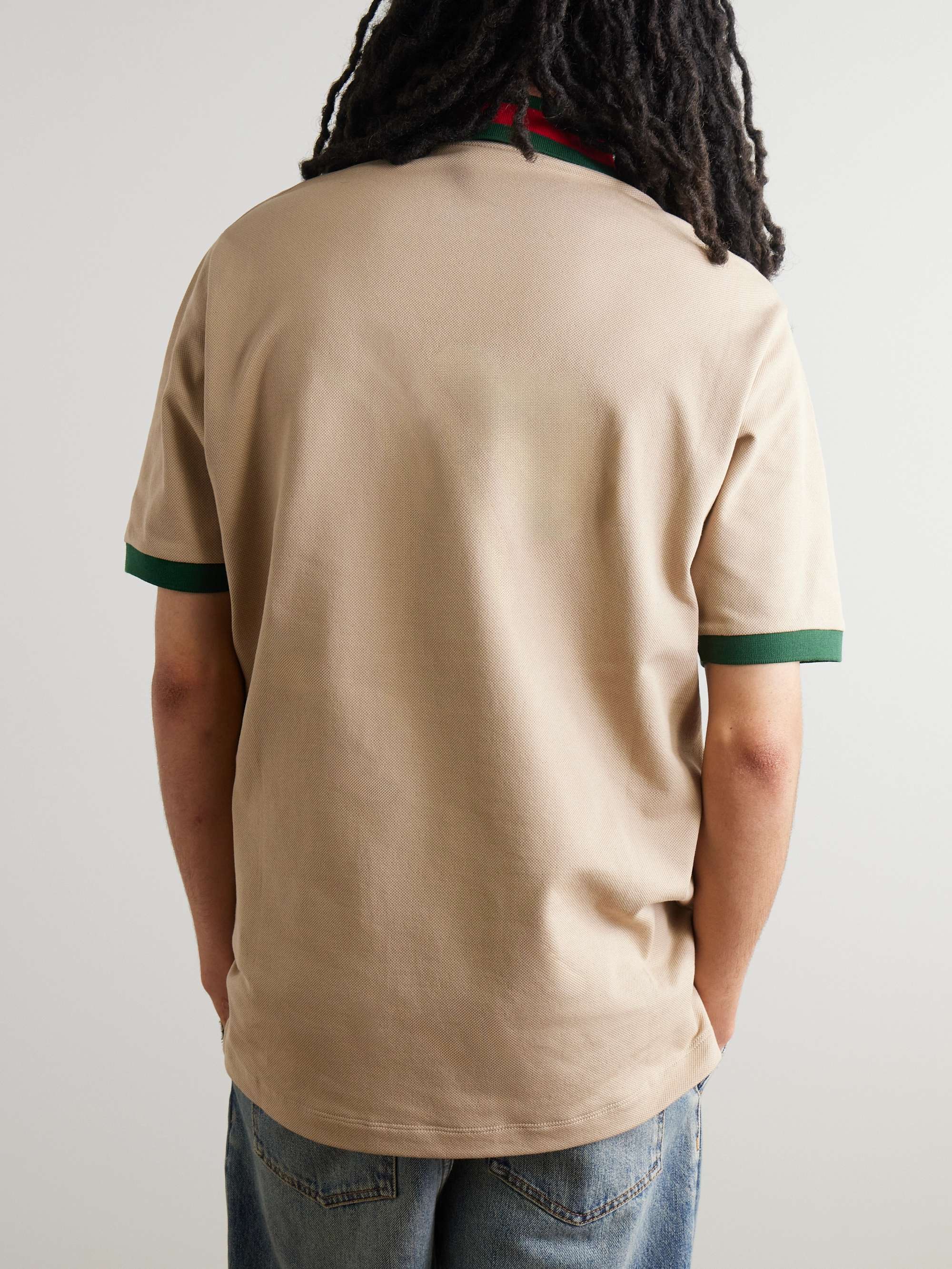Logo-Embroidered Stretch-Cotton Piqué Polo Shirt view