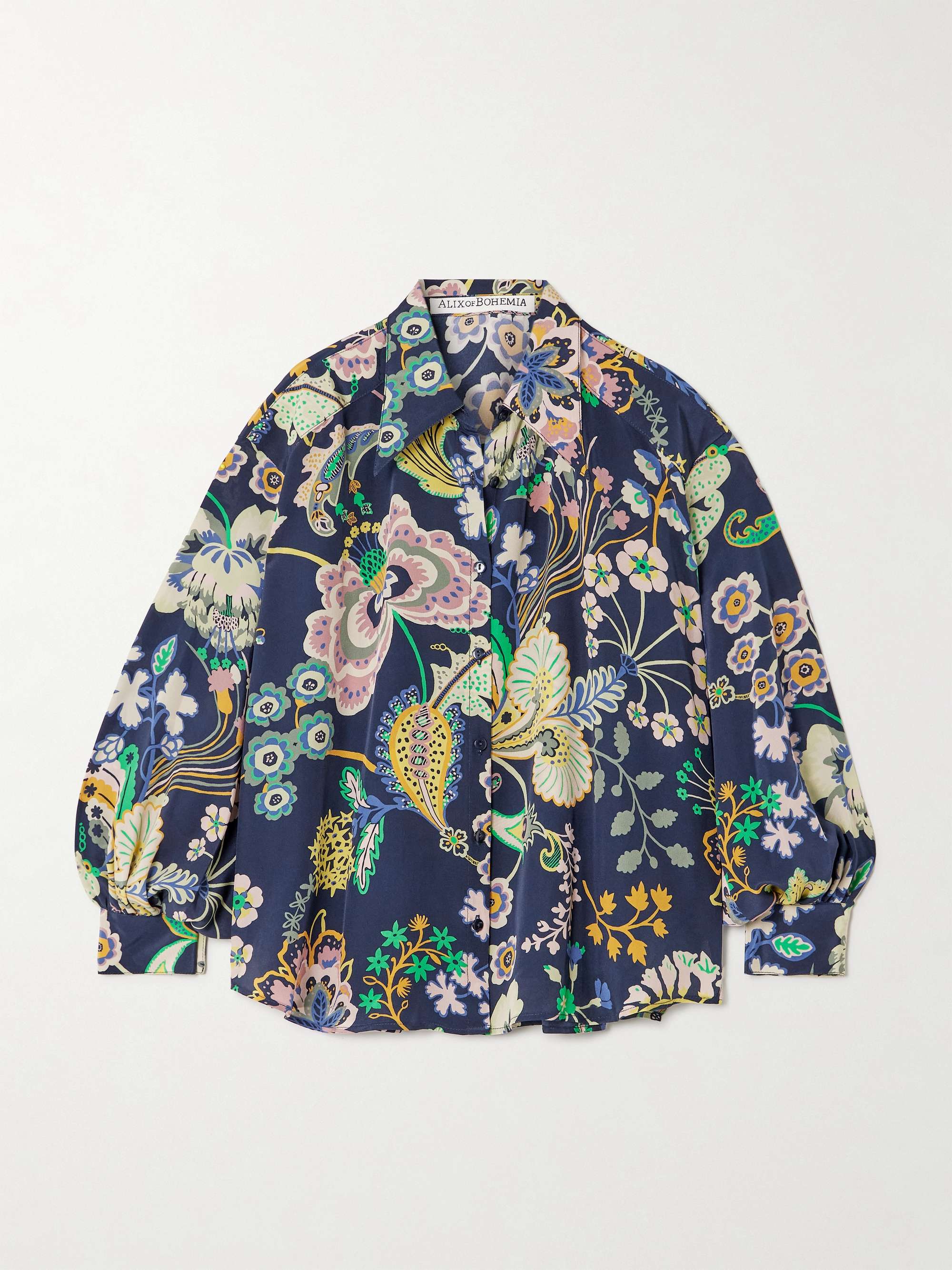 Emery printed silk crepe de chine shirt hero visual
