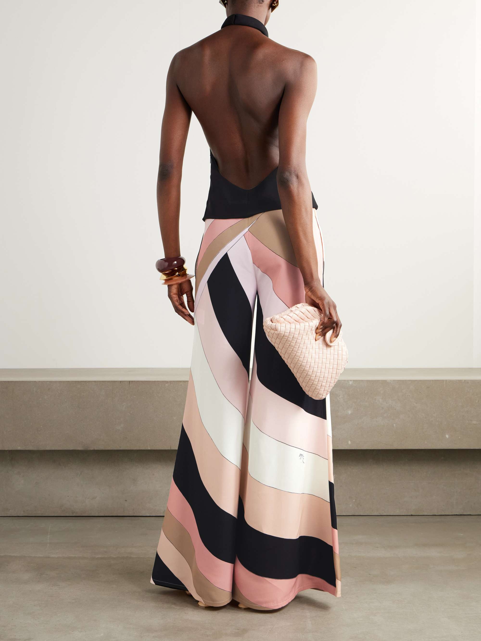 Printed cady halterneck jumpsuit view
