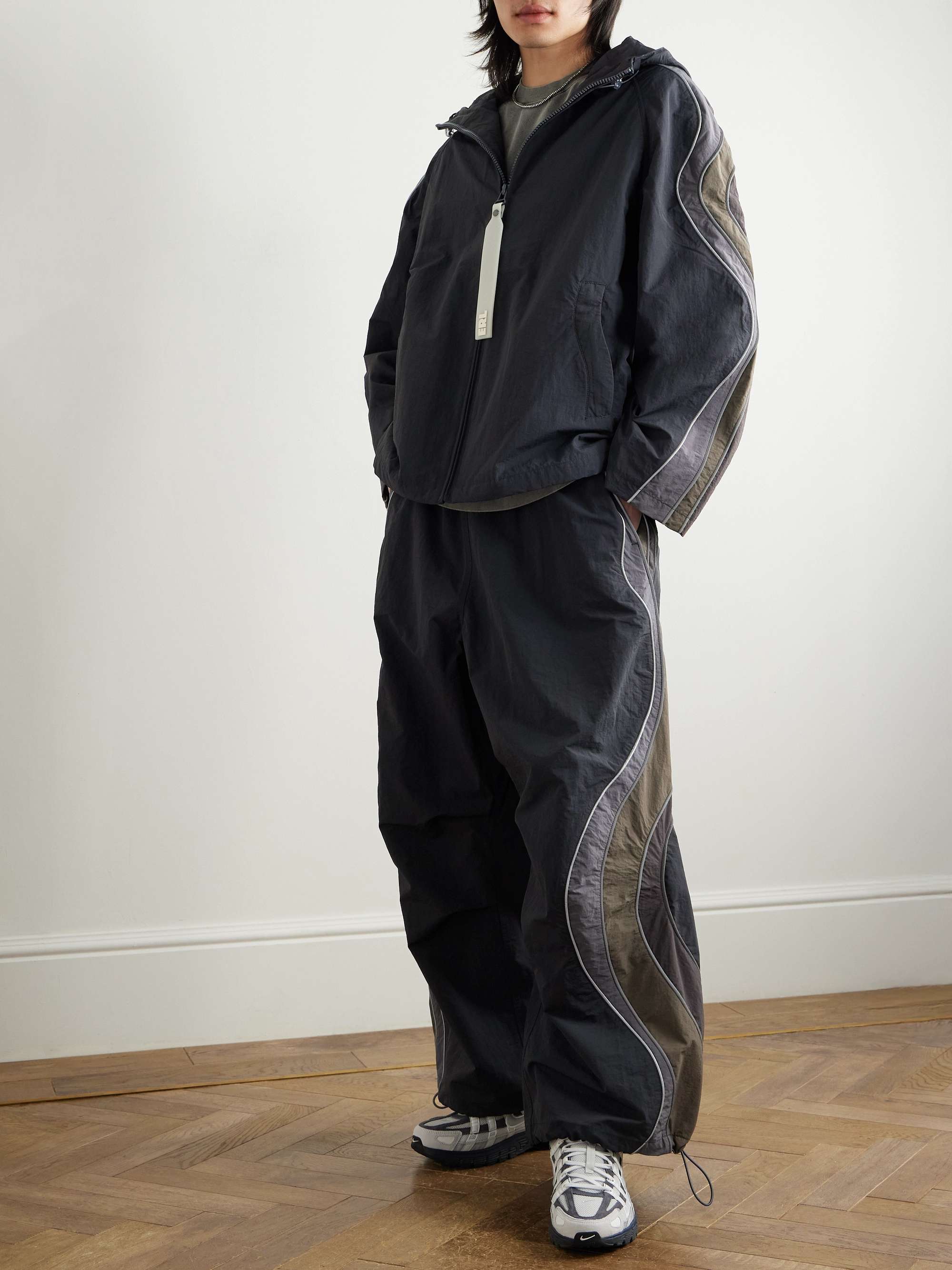 Ufo Wide-Leg Striped Shell Trousers view