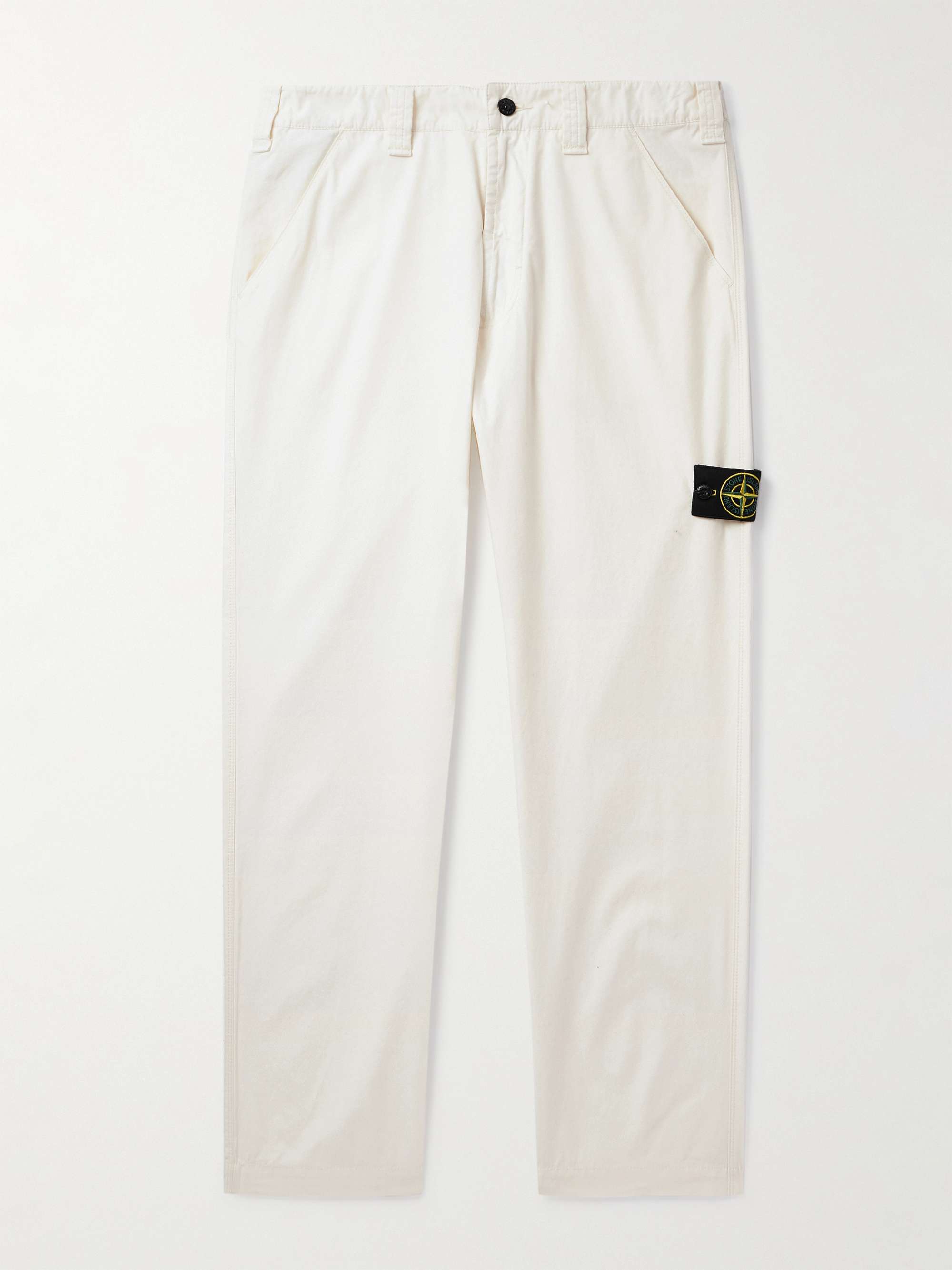 Straight-Leg Logo-Appliquéd Supima Cotton-Canvas Trousers hero visual