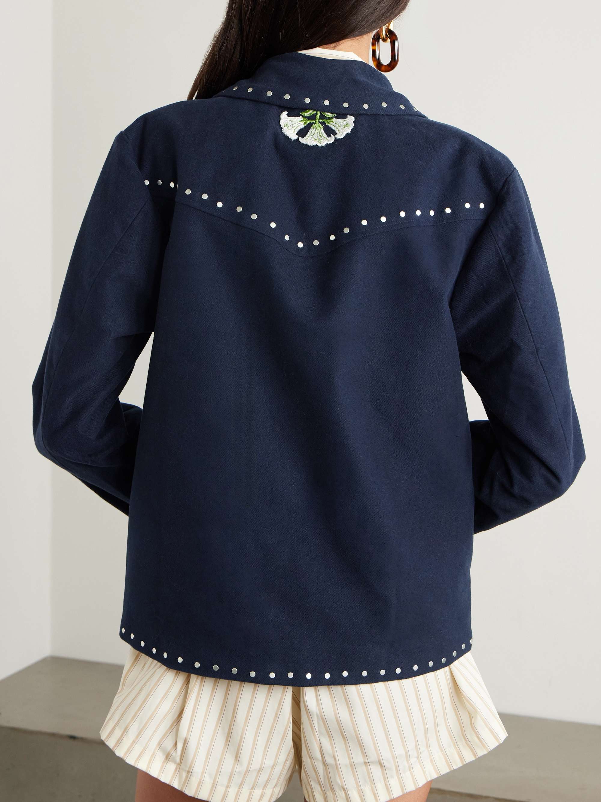 Jude studded cotton-twill jacket view