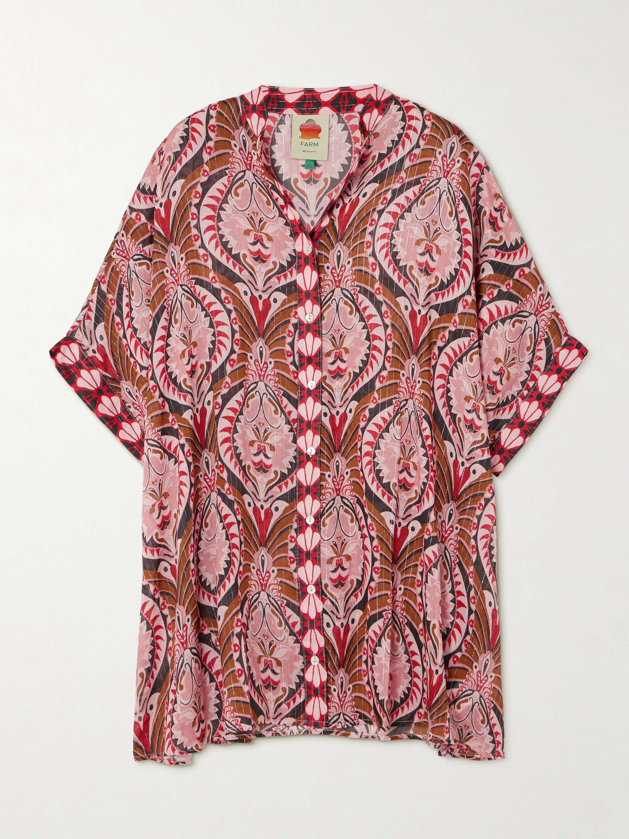 Pineapple Jewelry metallic printed voile shirt hero visual