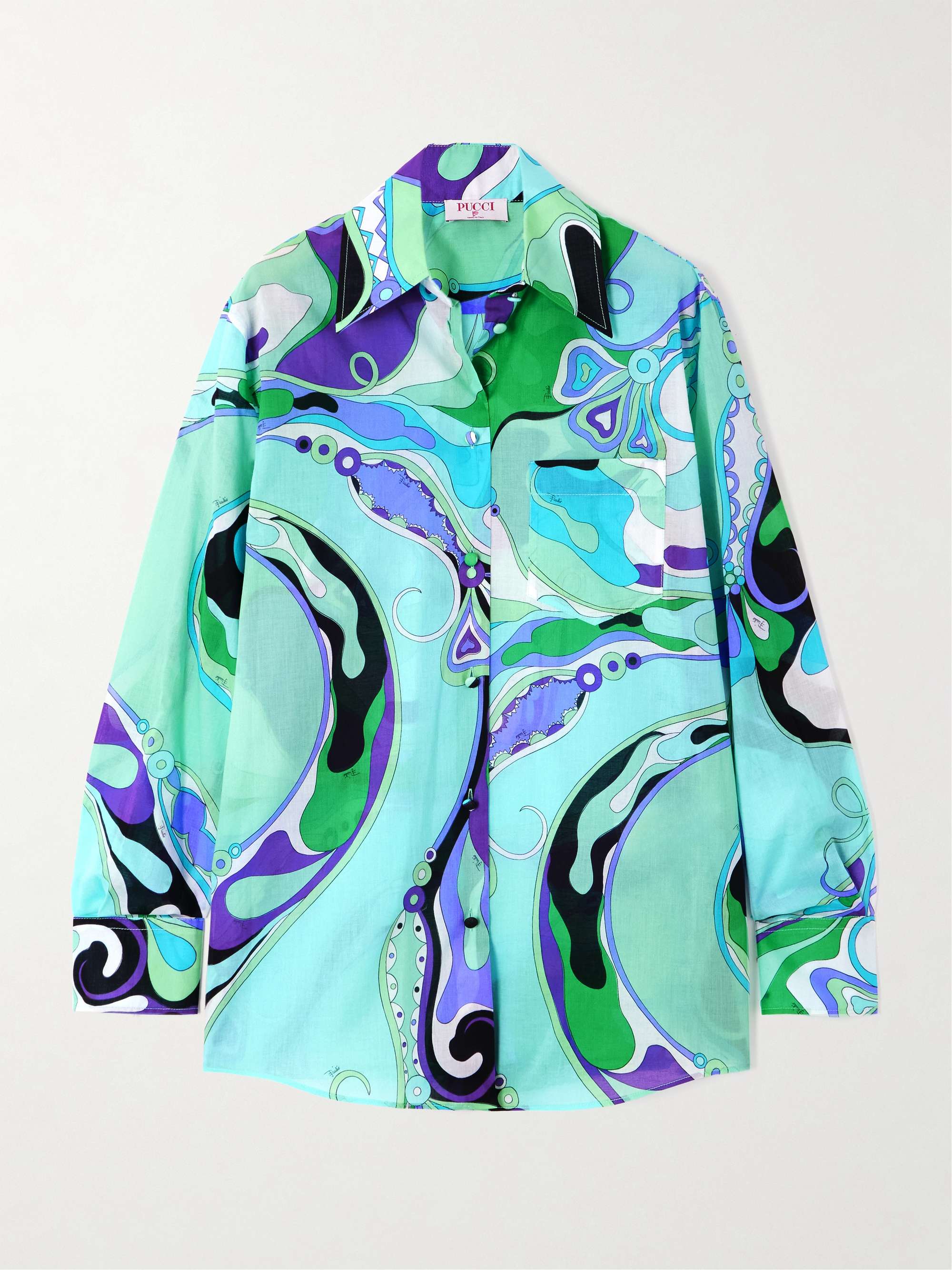 Oversized printed cotton-muslin shirt hero visual