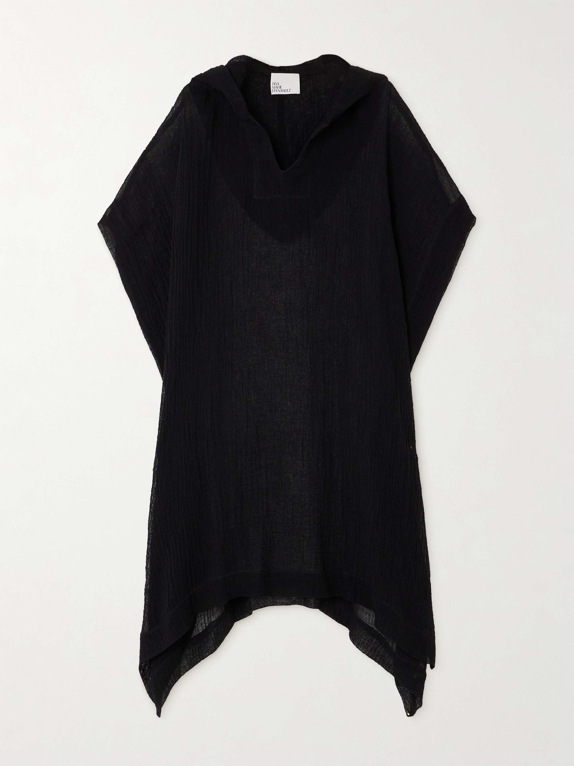+ NET SUSTAIN hooded asymmetric linen-blend gauze kaftan hero visual