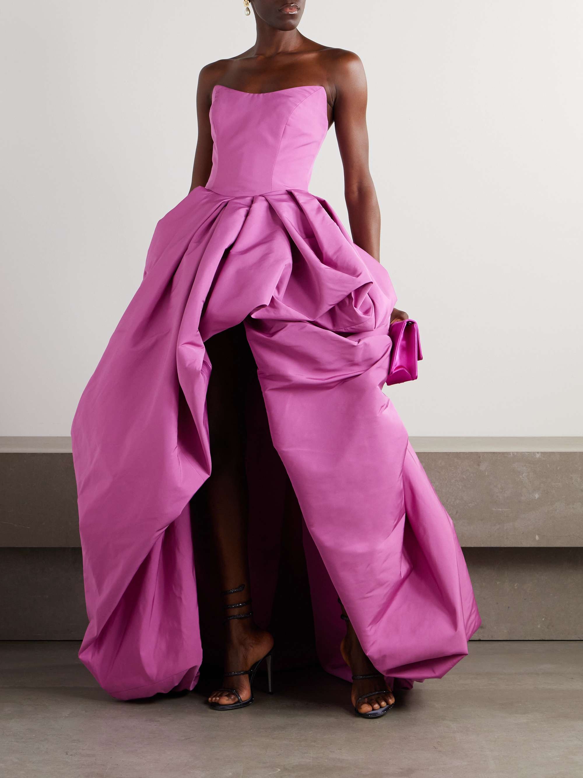 Strapless faille gown view