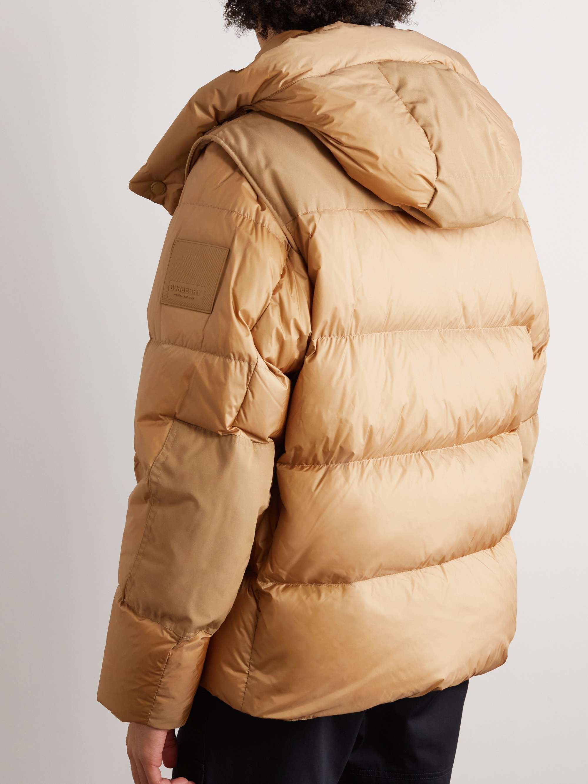 Convertible Logo-Appliquéd Quilted Shell Hooded Down Jacket view