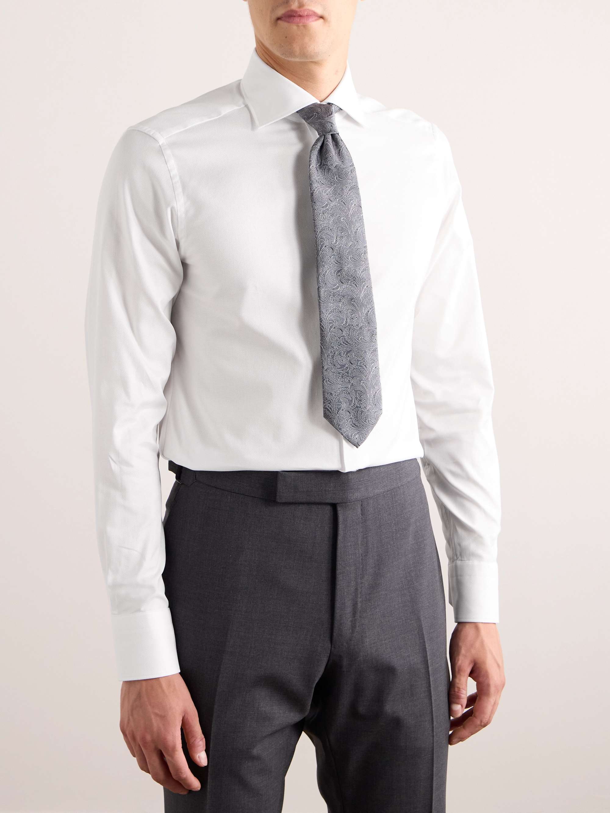 Cutaway-Collar Cotton Oxford Shirt view