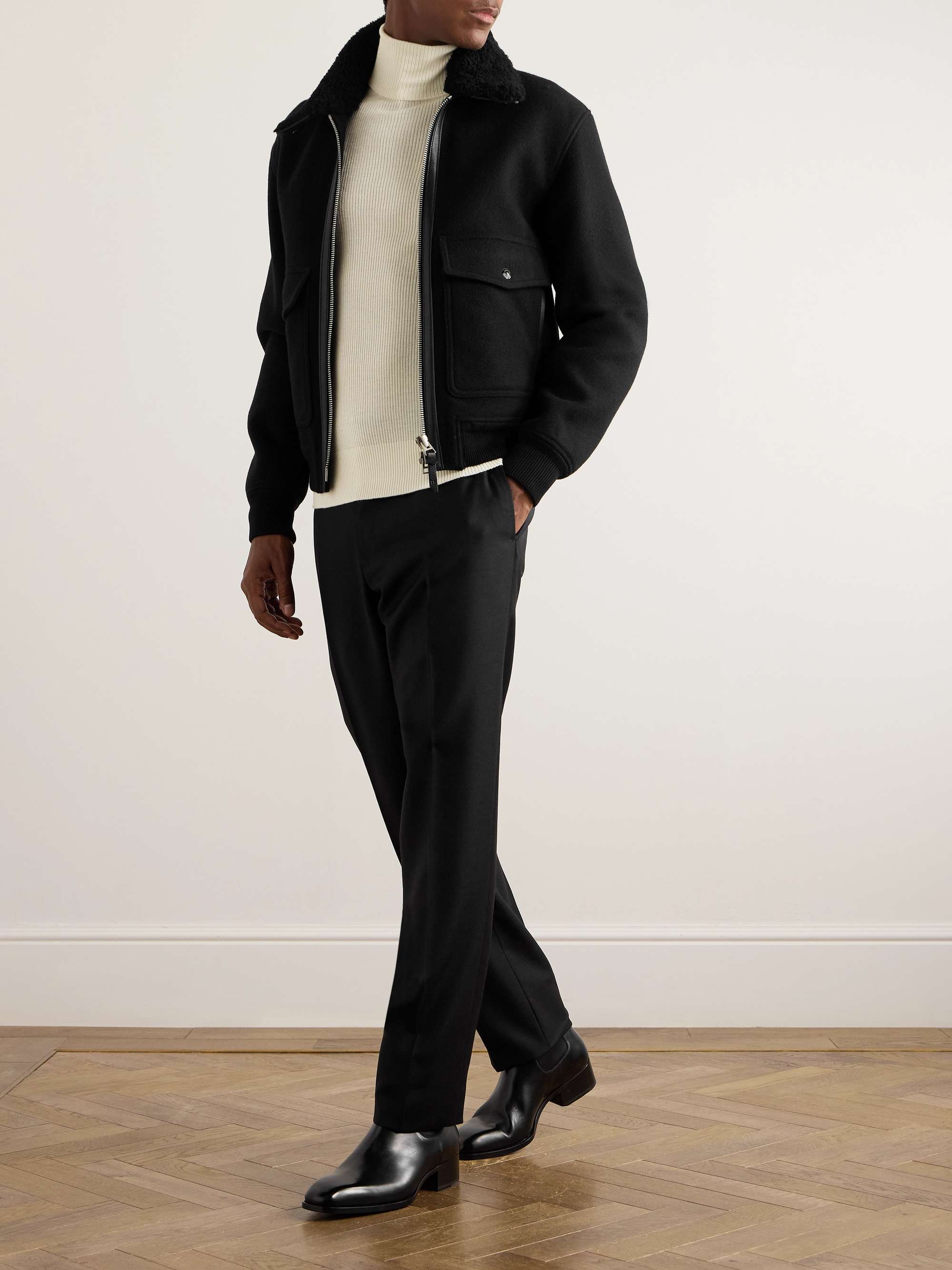 Slim-Fit Ribbed Wool, Silk and Cashmere-Blend Rollneck Sweater view