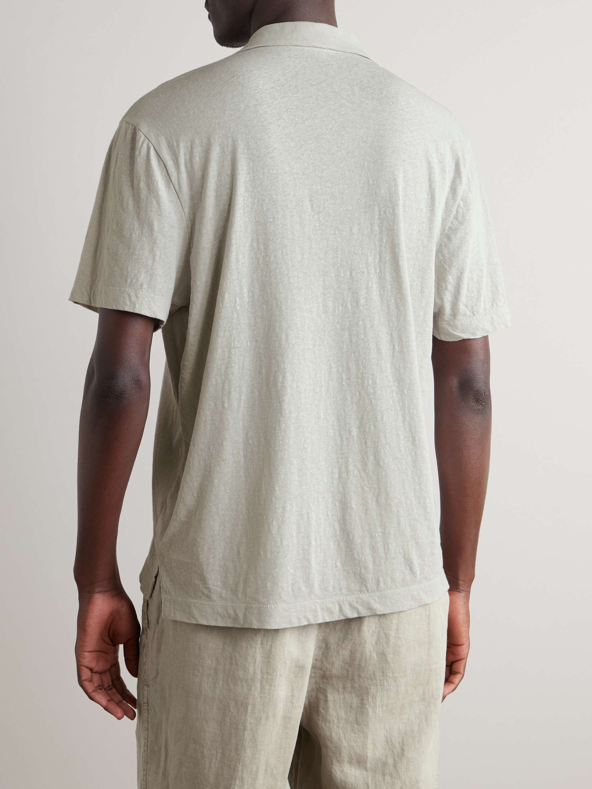 Open-Collar Cotton-Jersey Polo Shirt view