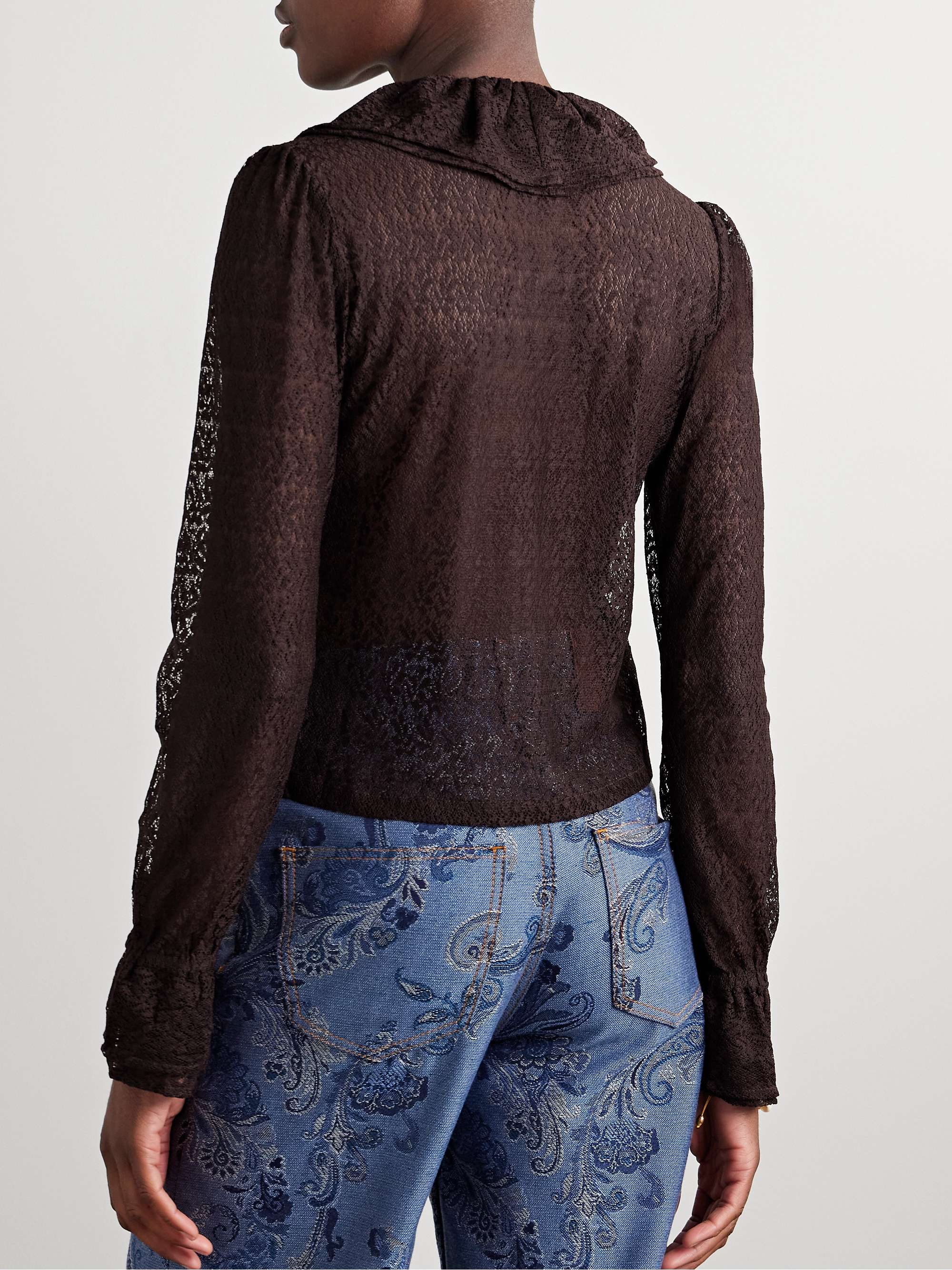 Ruffled lace blouse view