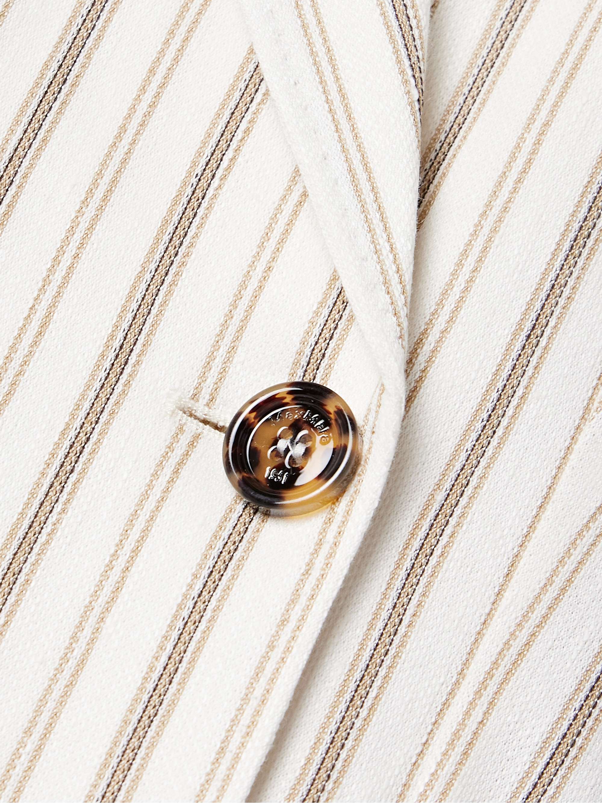 Pensile double-breasted striped cotton and linen-blend blazer view