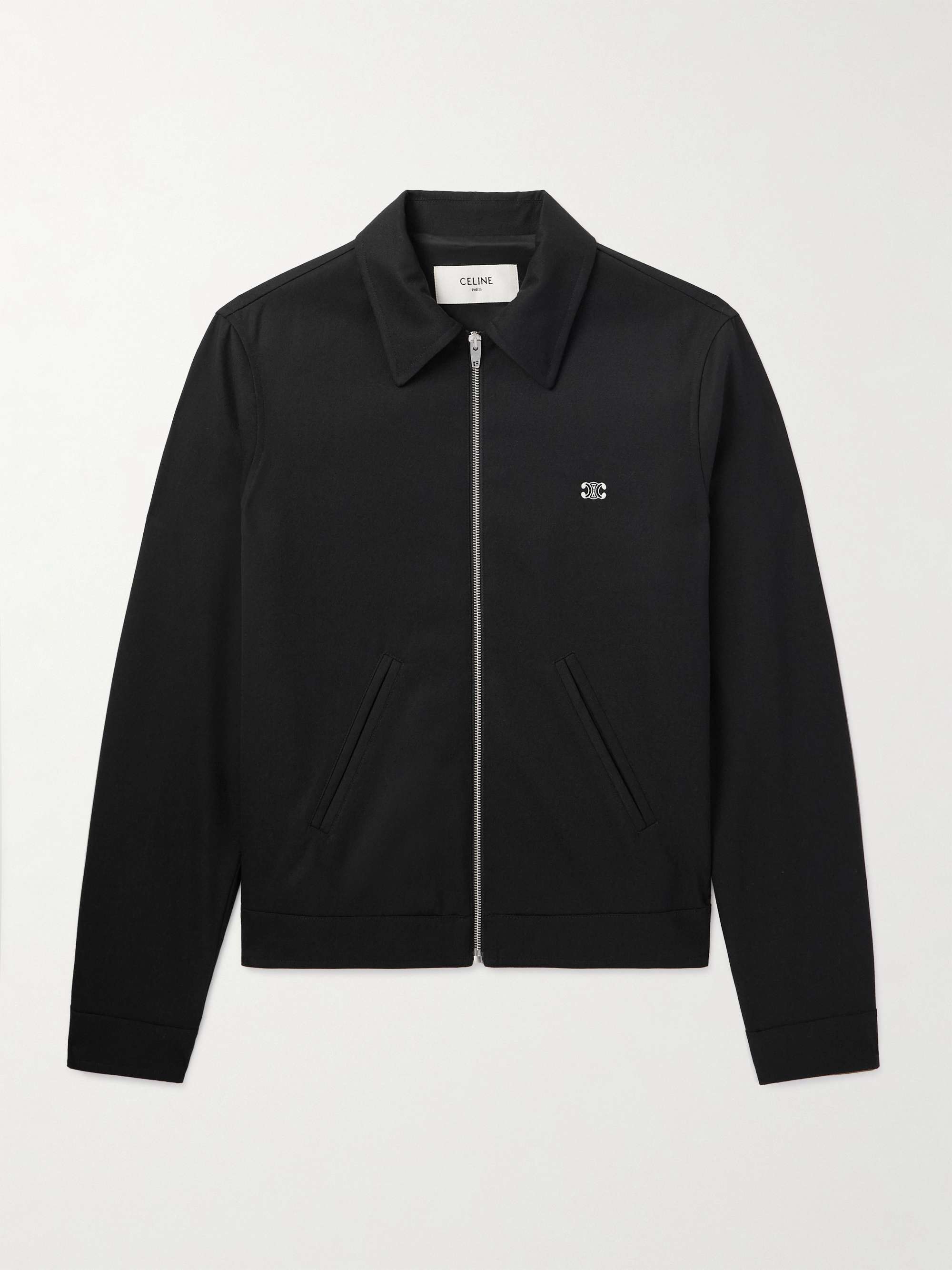 Triomphe Logo-Embroidered Wool-Blend Twill Jacket hero visual