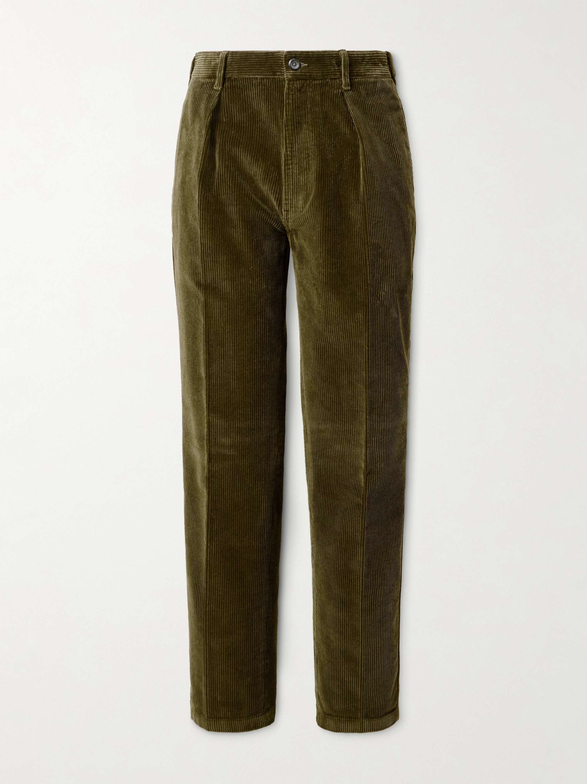 Games Straight-Leg Pleated Cotton-Corduroy Trousers hero visual