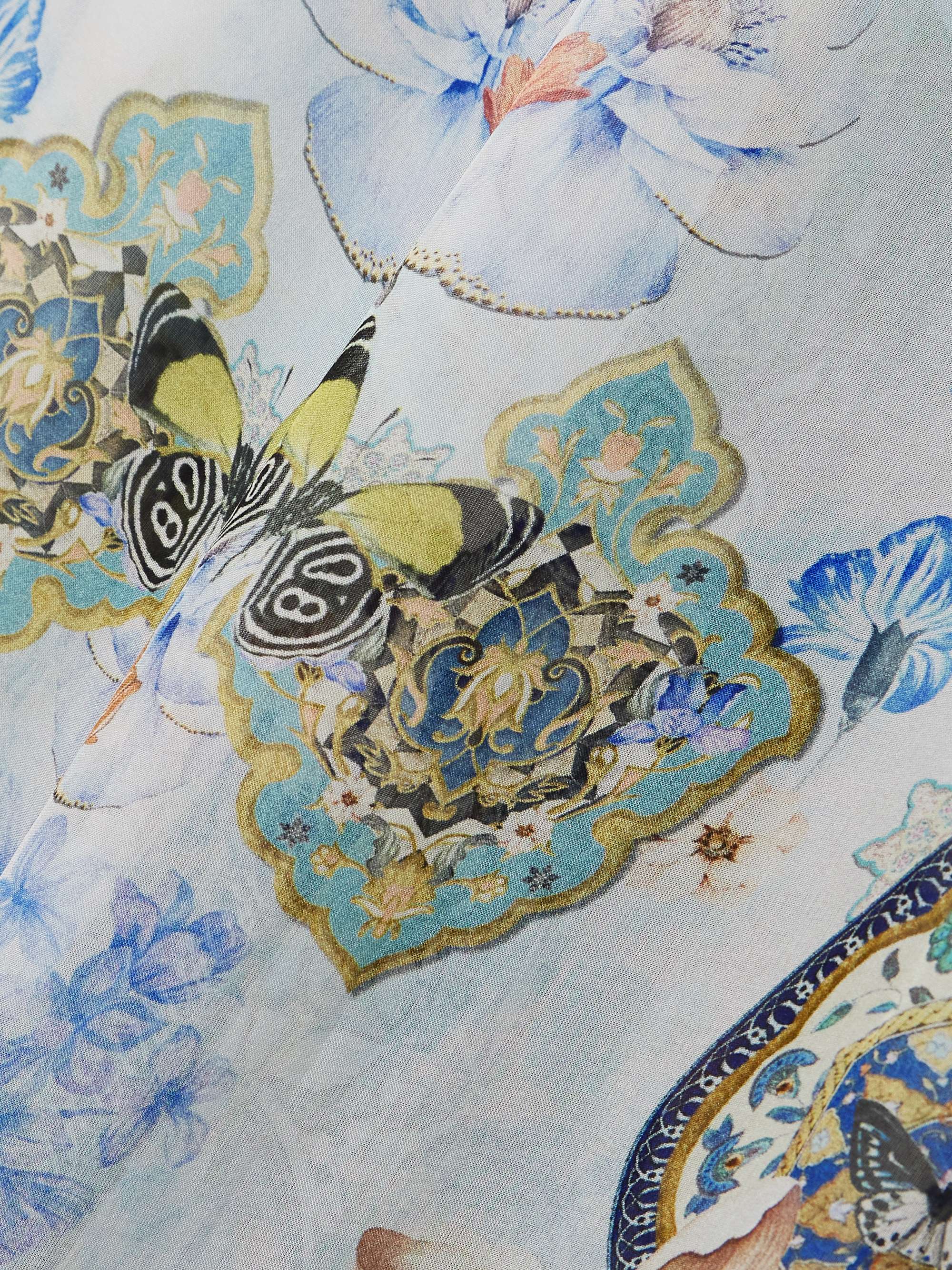Al Manial Palace embellished printed silk-crepon wide leg pants view