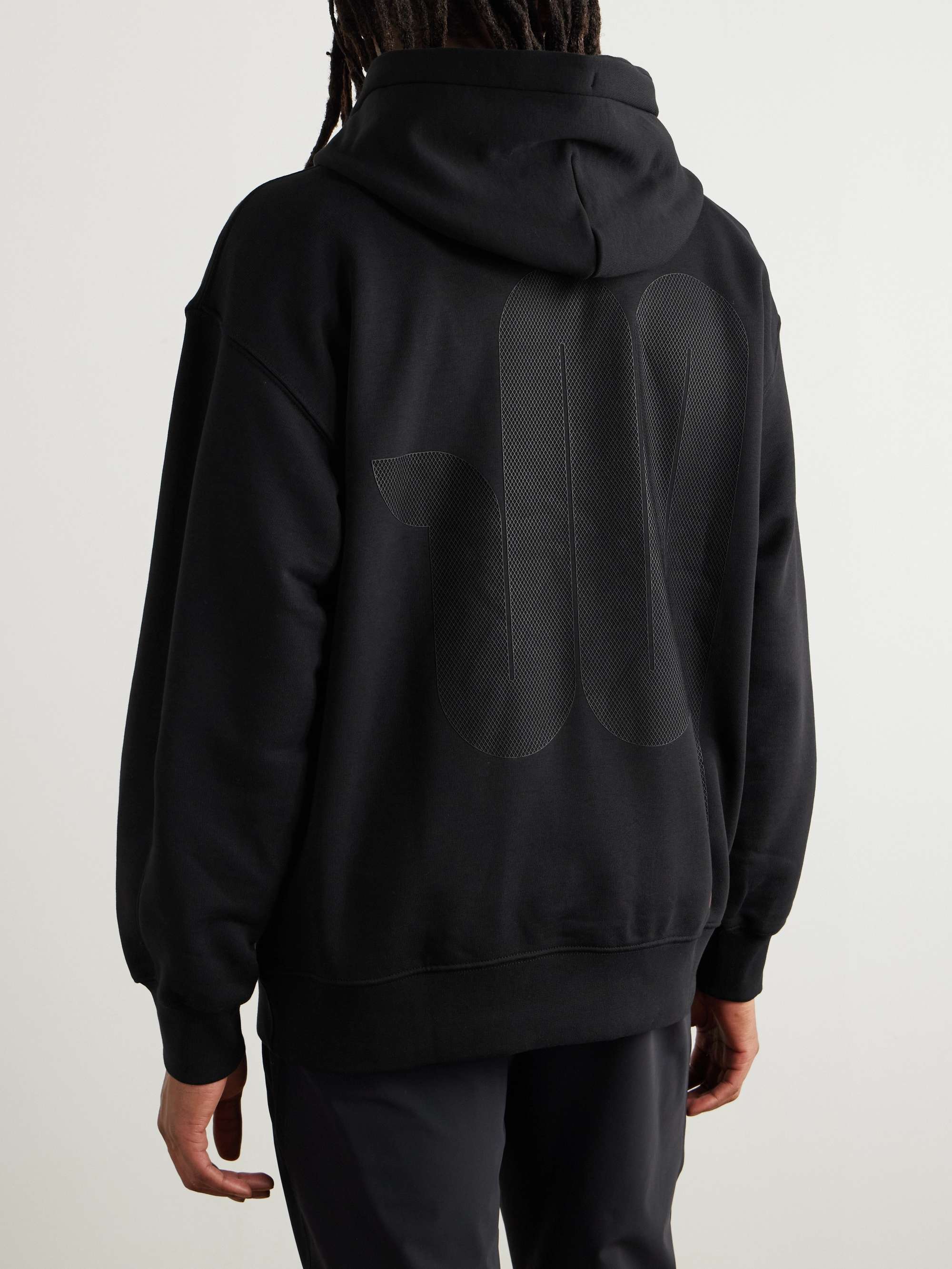 Club Printed Organic Cotton-Blend Jersey Hoodie view