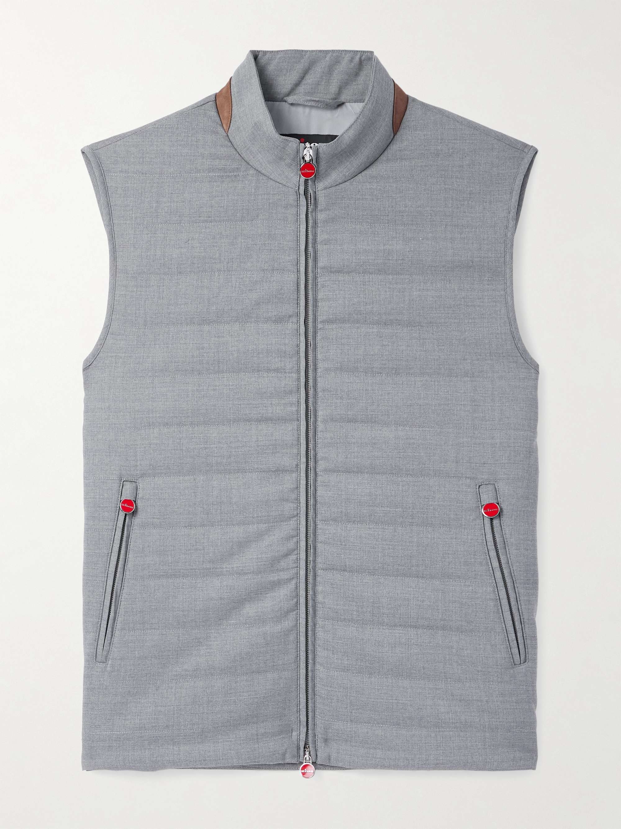 Slim-Fit Suede-Trimmed Quilted Wool-Blend Gilet hero visual