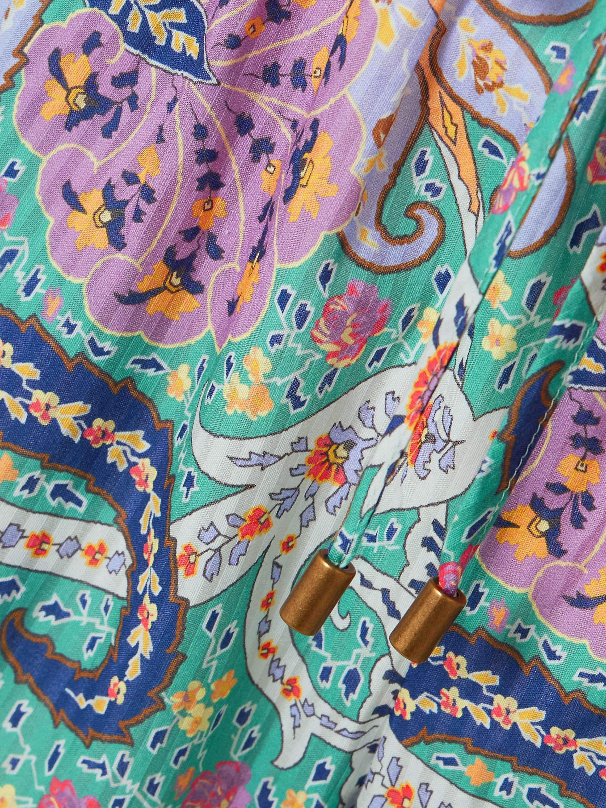 Paisley-print cotton and silk-blend voile wide-leg pants view