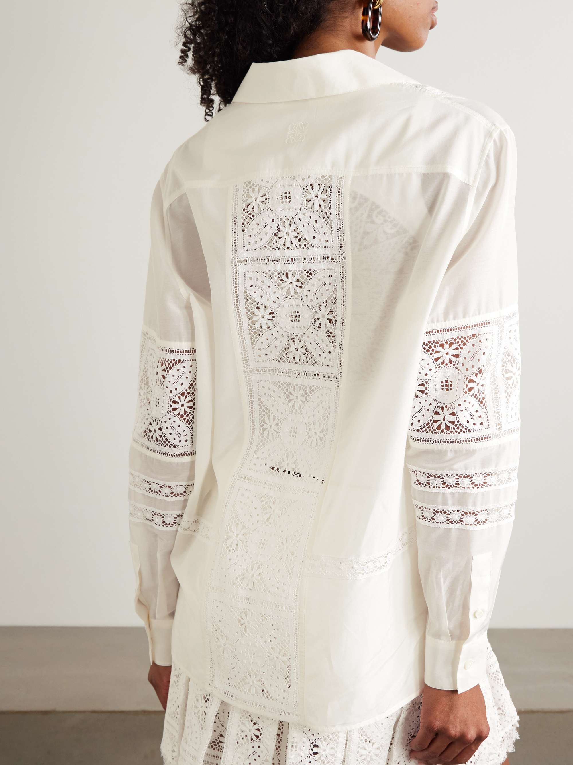 + Paula's Ibiza broderie anglaise cotton and silk-blend shirt view