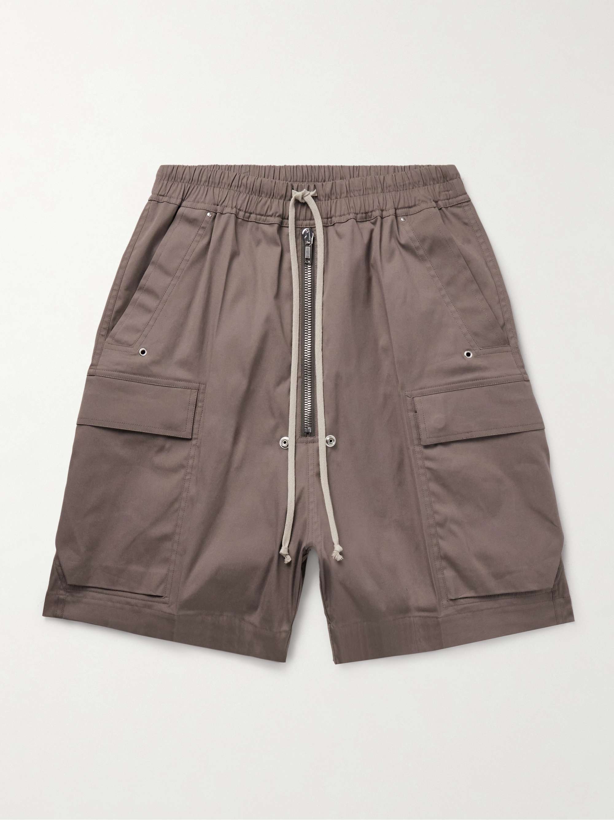 Wide-Leg Cotton-Blend Drawstring Cargo Shorts hero visual