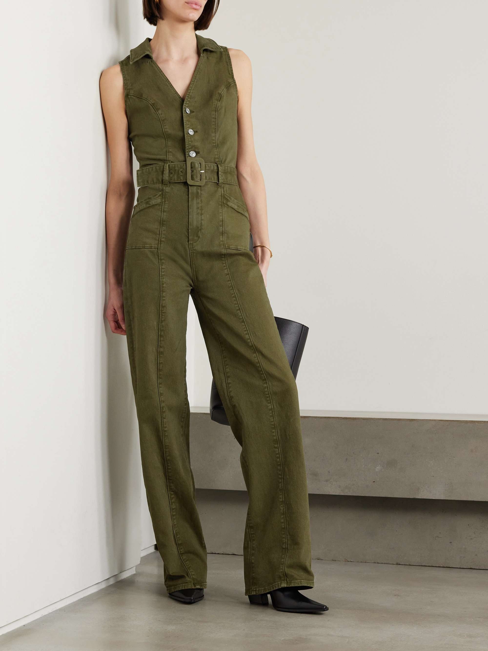 Sasha belted denim jumpsuit view