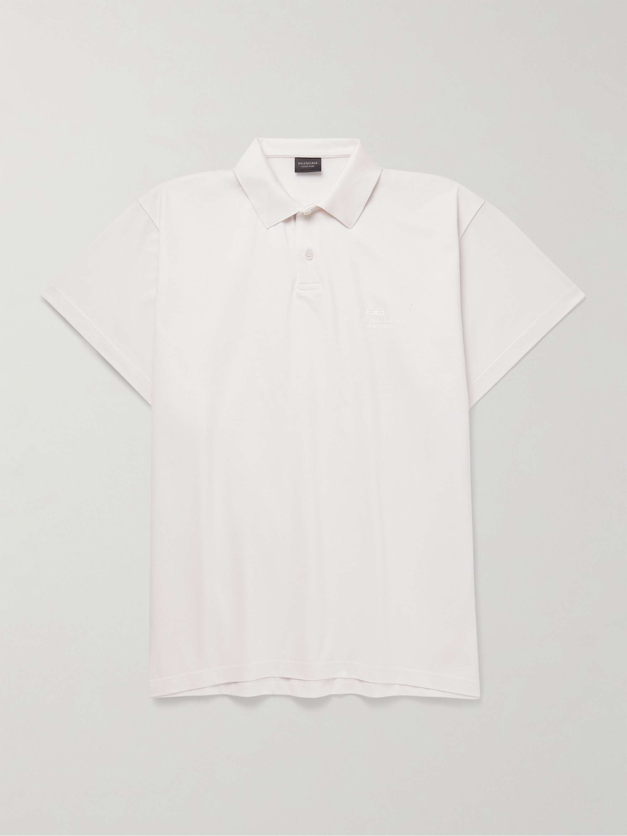 Oversized Layered Logo-Embroidered Cotton-Piqué Polo Shirt hero visual