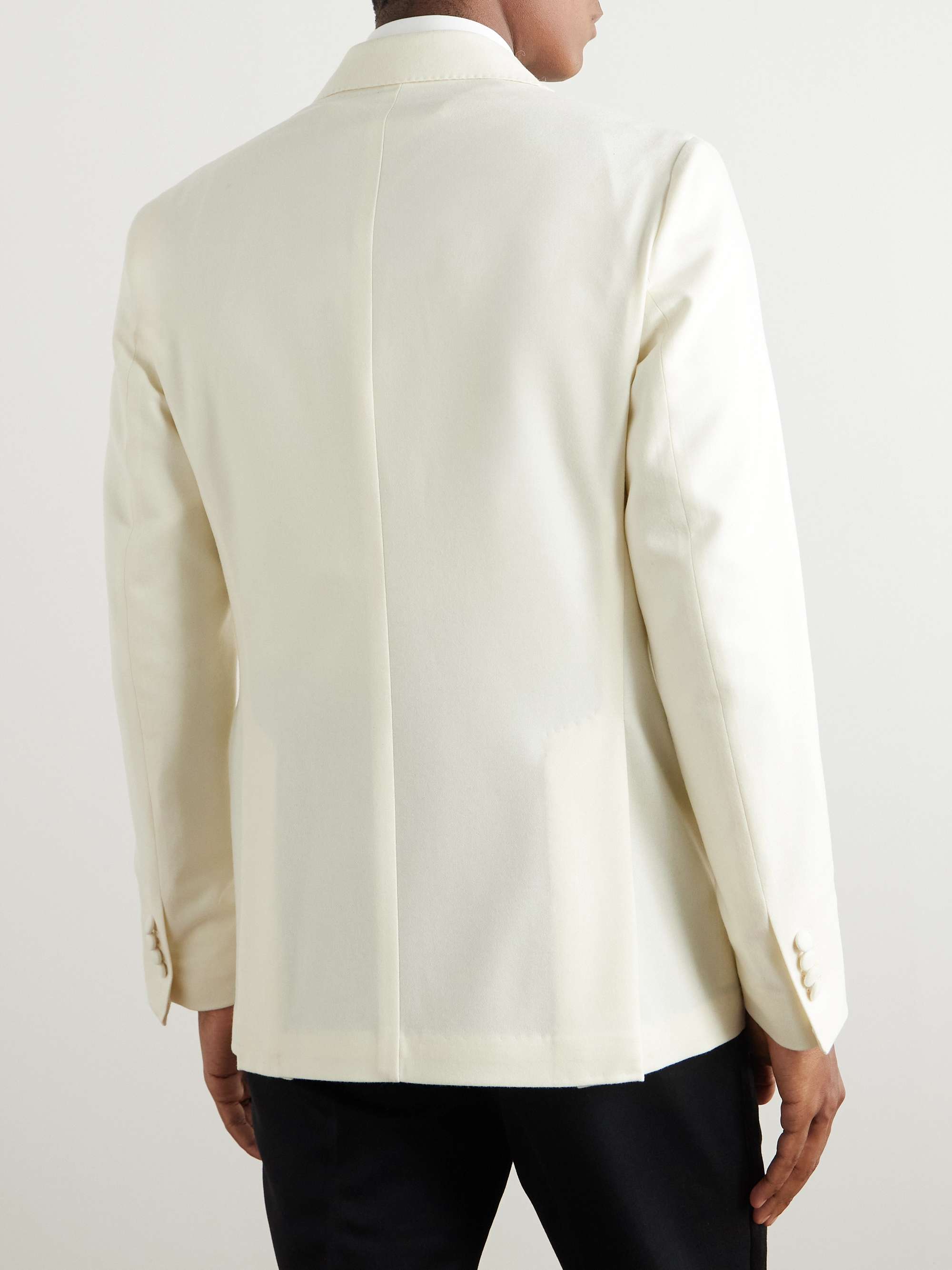 Double-Breasted Wool-Flannel Tuxedo Jacket view