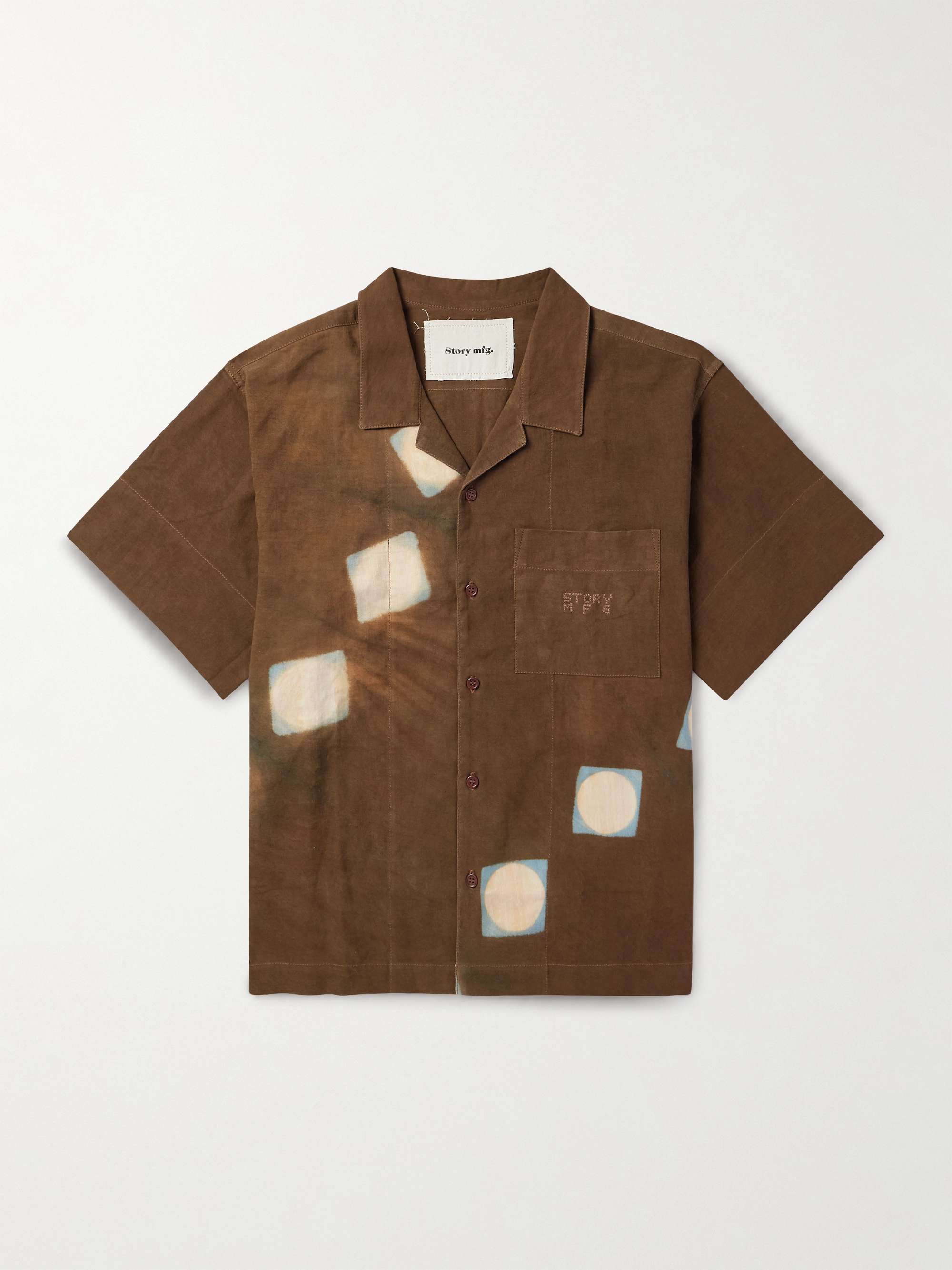 Greetings Printed Cotton and Linen-Blend Shirt hero visual