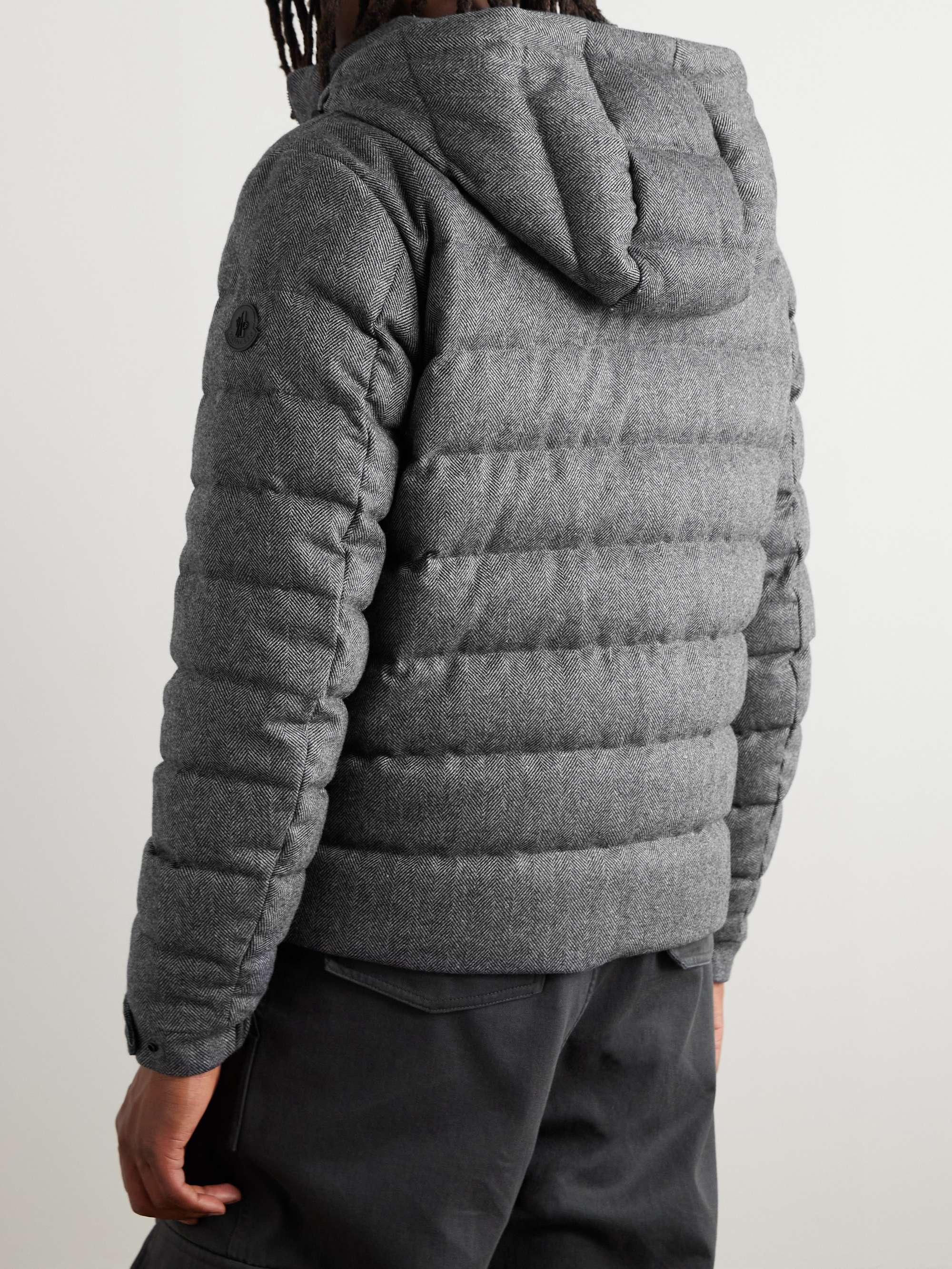 Arneb Herringbone Virgin Wool-Blend Hooded Down Jacket view
