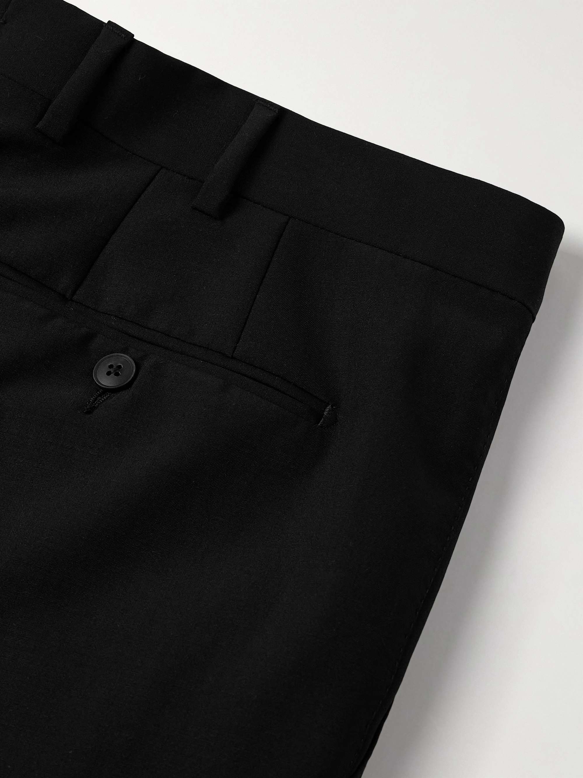 Amo Wide-Leg Pleated Wool, Mohair and Linen-Blend Suit Trousers view