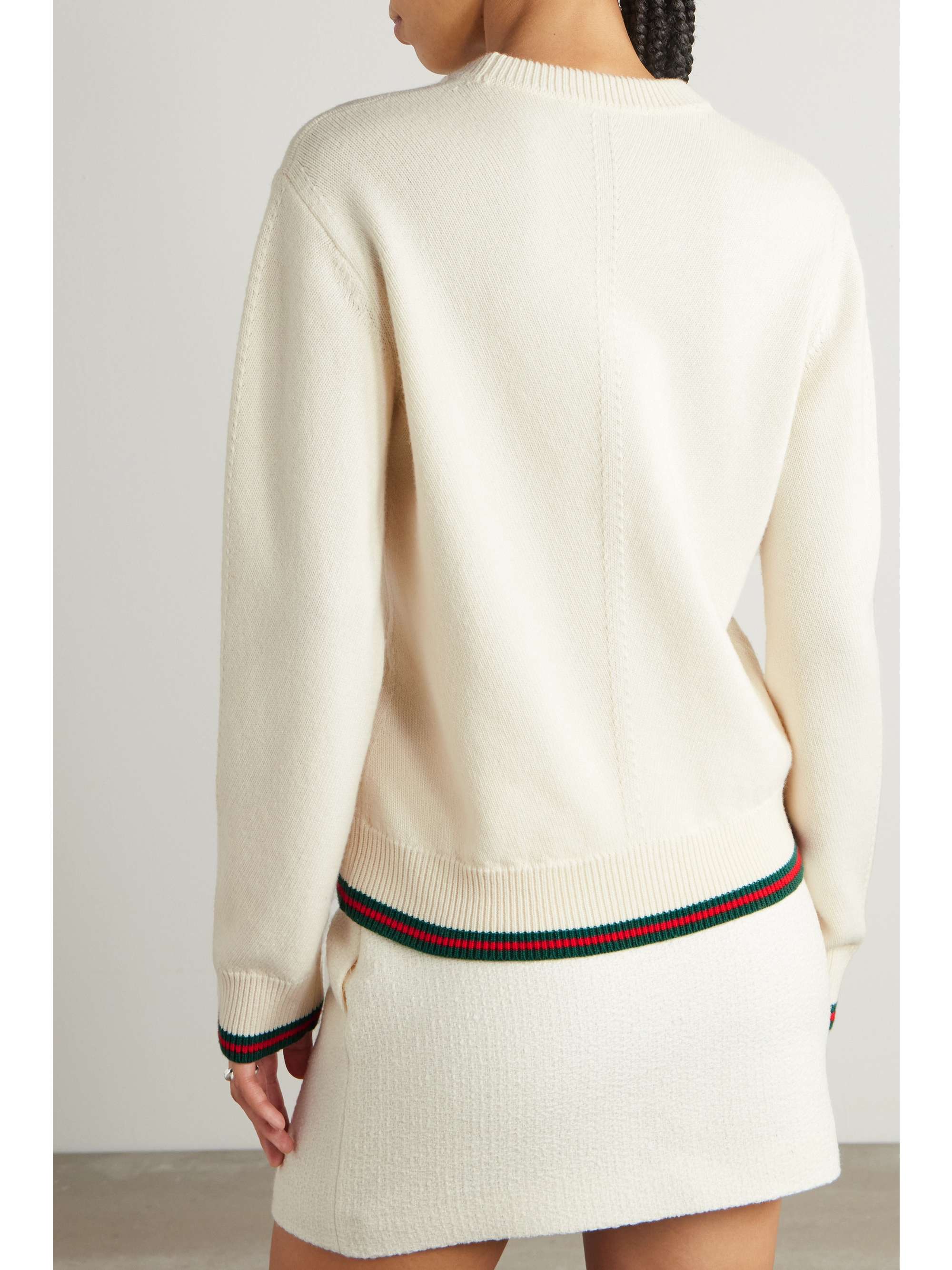 Striped wool and cashmere-blend sweater view