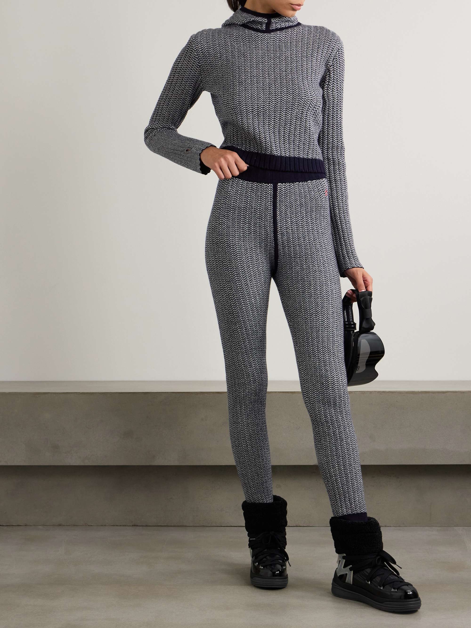 Jazzy jacquard-knit wool and cashmere-blend hoodie view