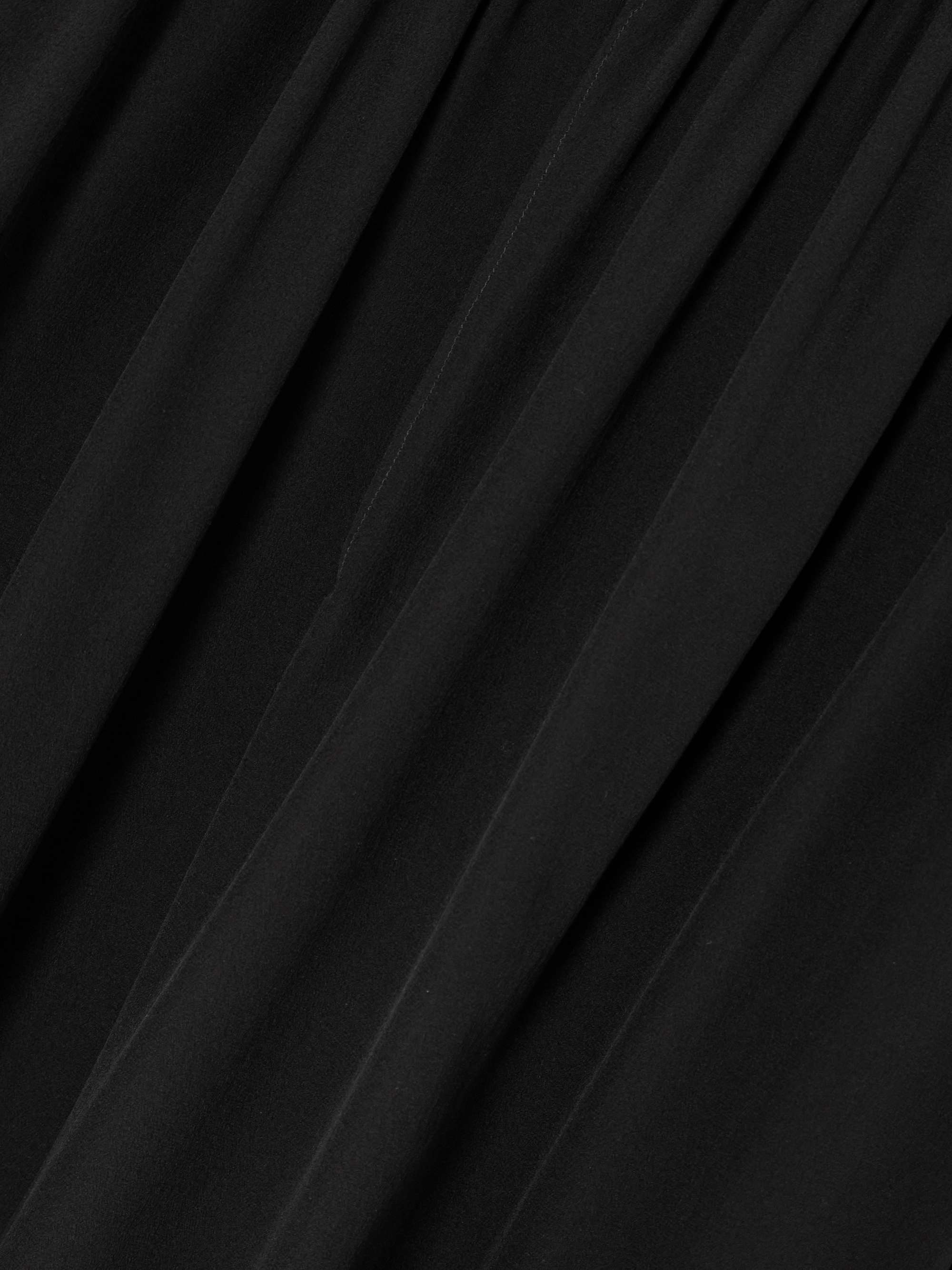 Tie-detailed organic silk crepe de chine mini dress view