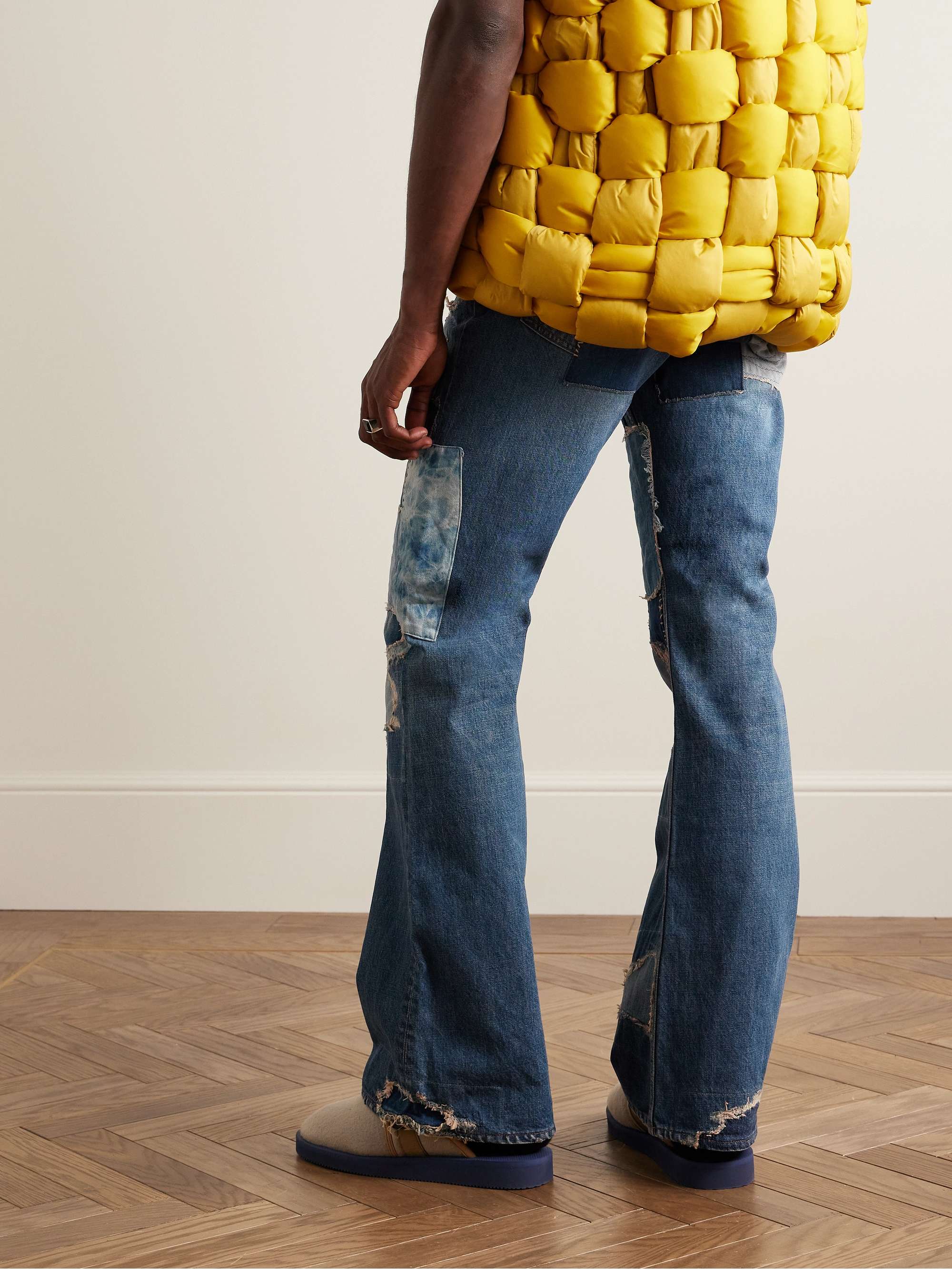 Crazy Dixie Flared Distressed Patchwork Jeans view