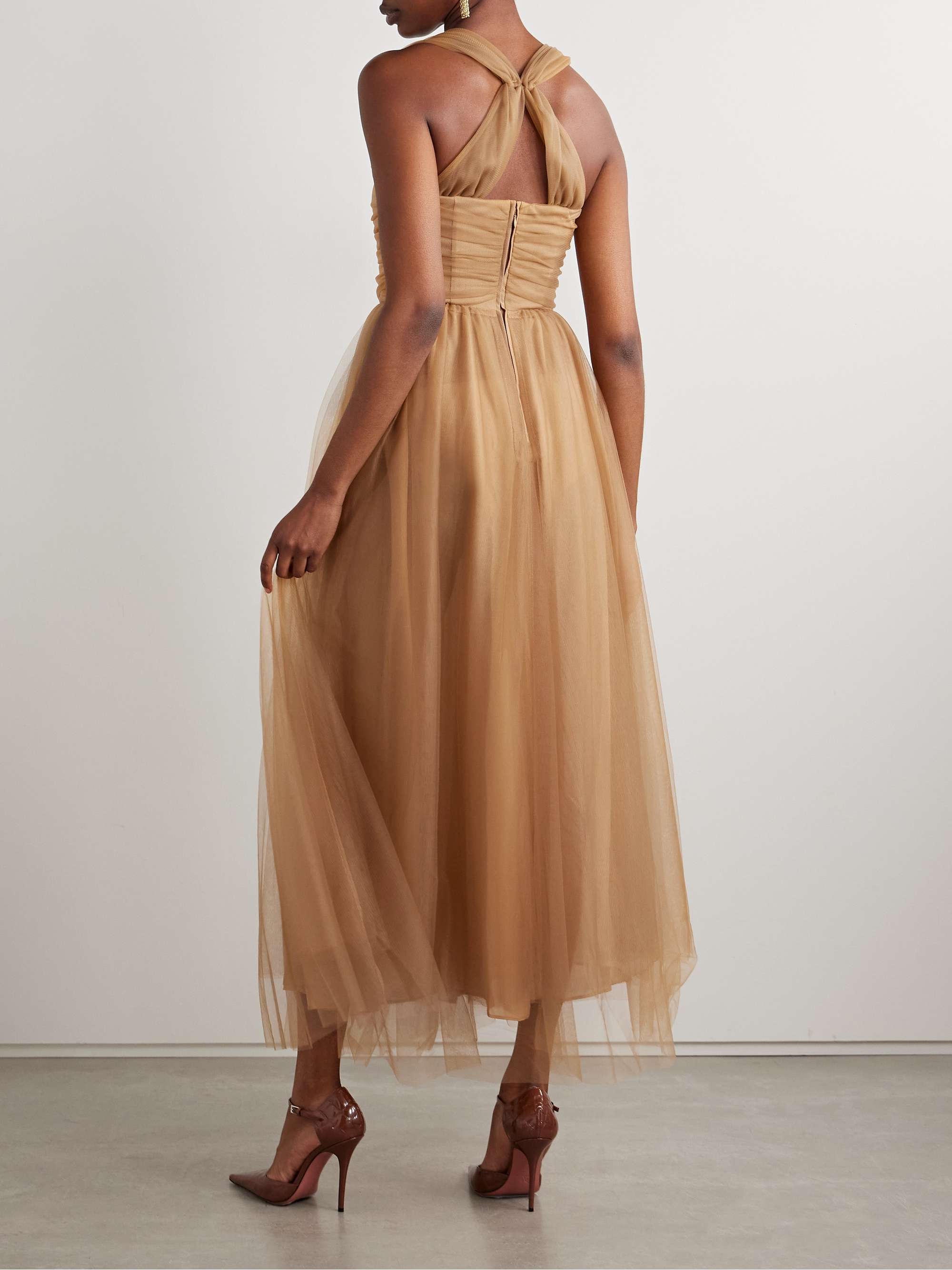 Antonia ruched gathered tulle gown view