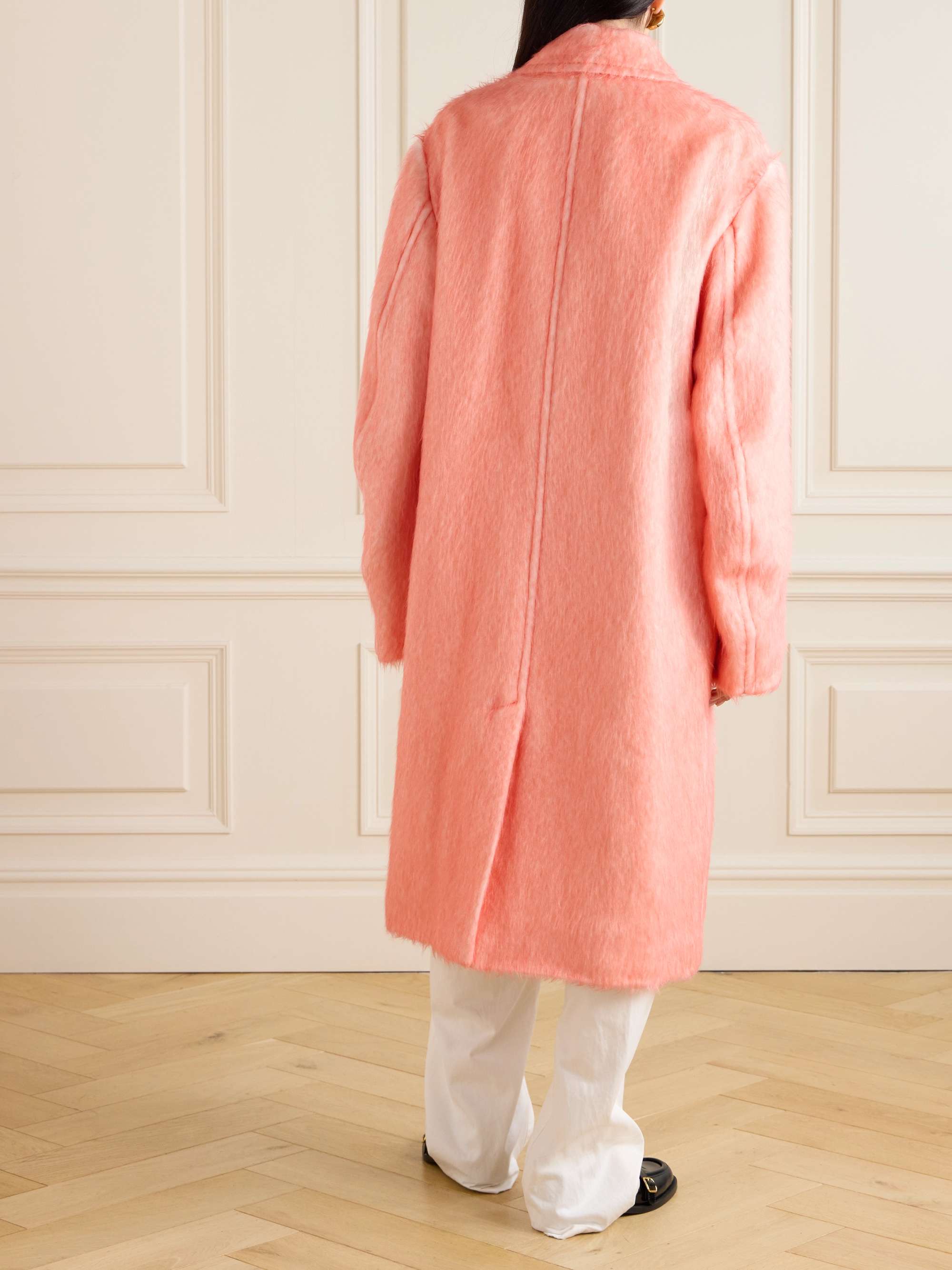 Brushed alpaca, cotton and wool-blend coat view