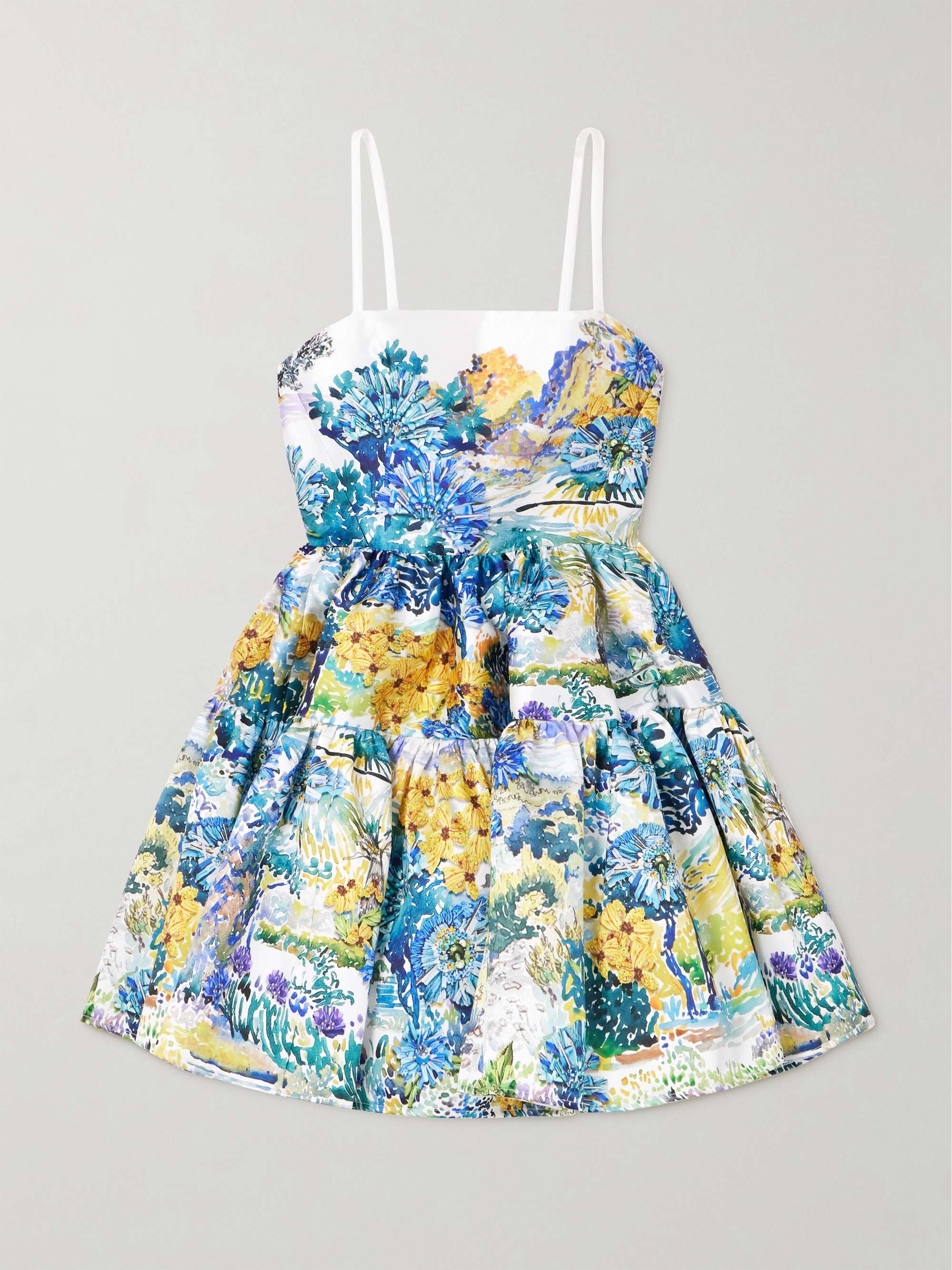 Margot tiered floral-print cotton-faille mini dress hero visual