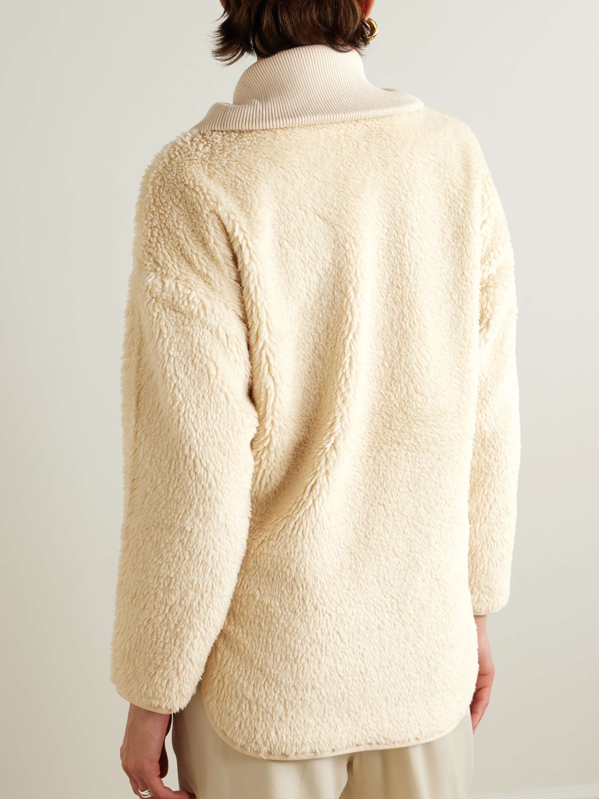 Myla twill-trimmed faux shearling jacket view