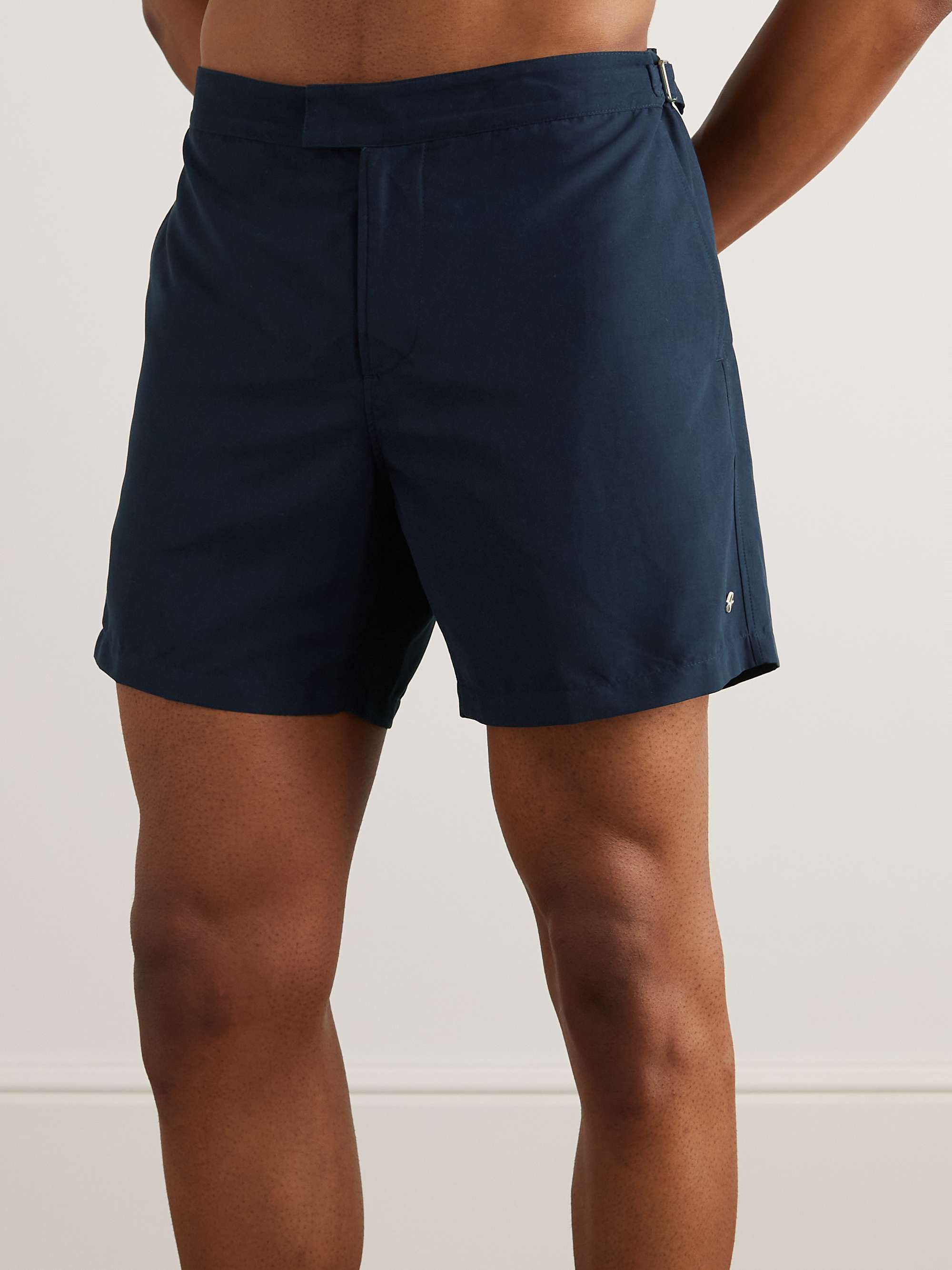 Embellished Straight-Leg Mid-Length Swim Shorts view