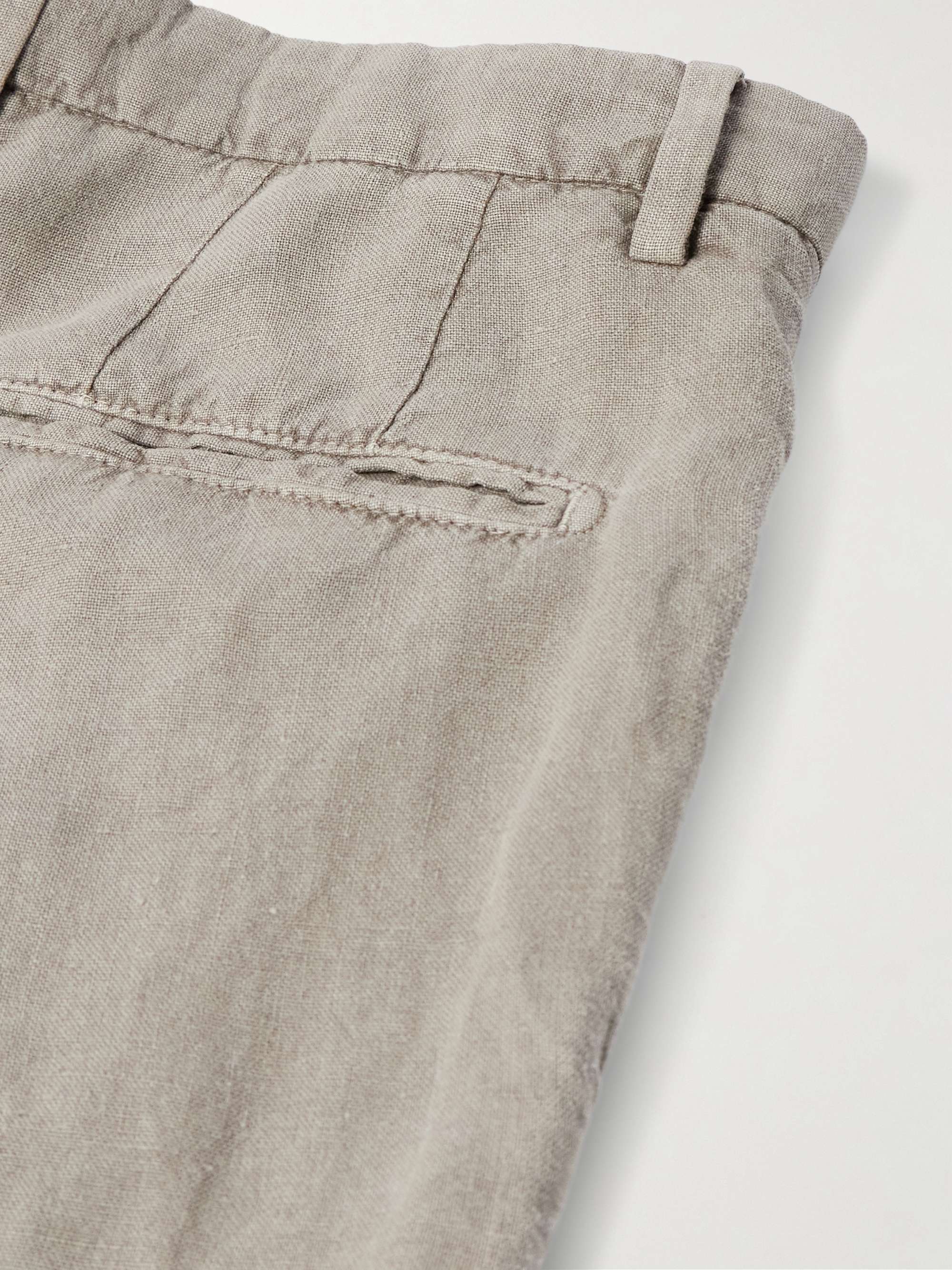 Slim-Fit Straight-Leg Garment-Dyed Linen Suit Trousers view