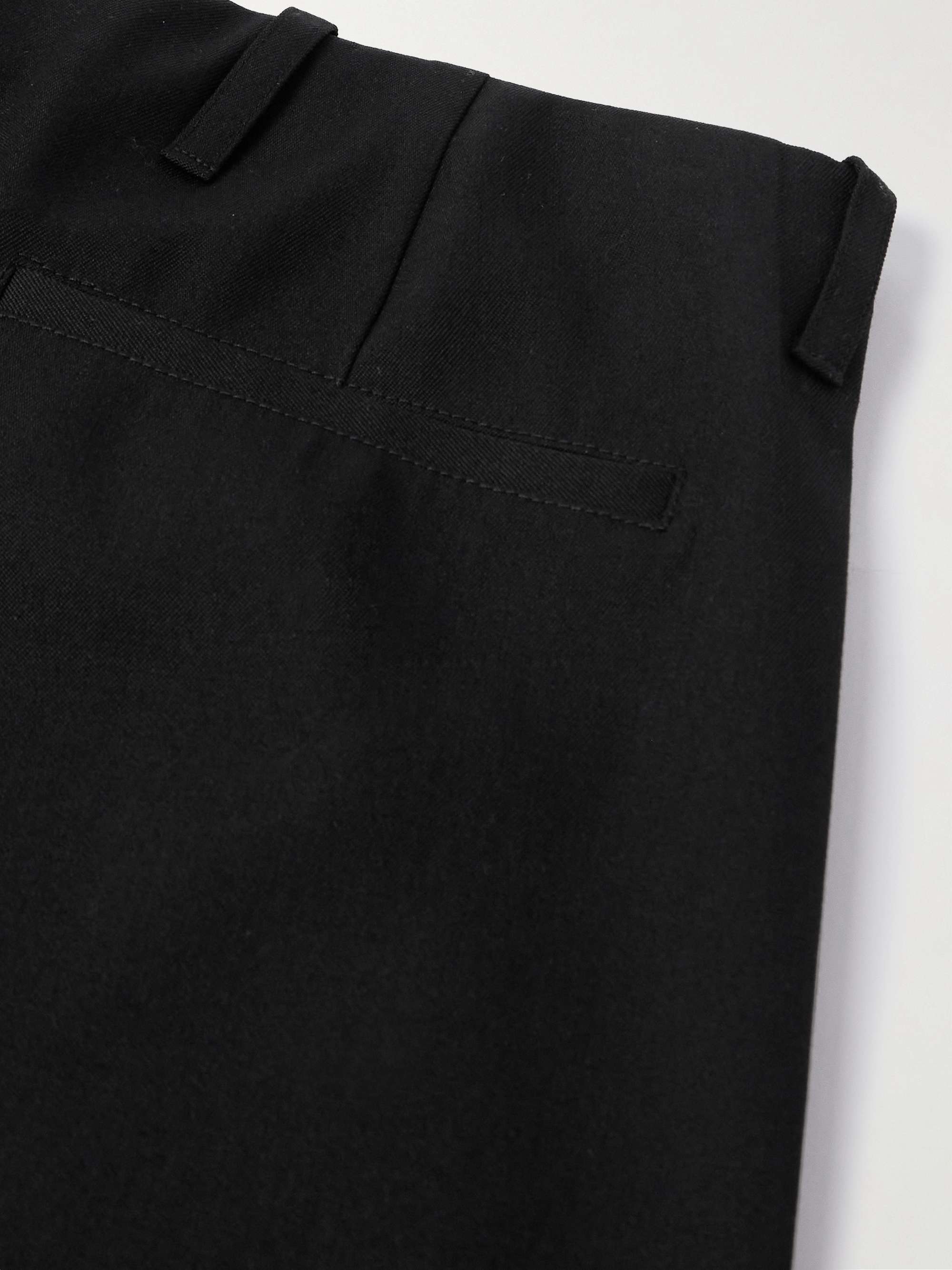 Wide-Leg Pleated Virgin Wool Suit Trousers view