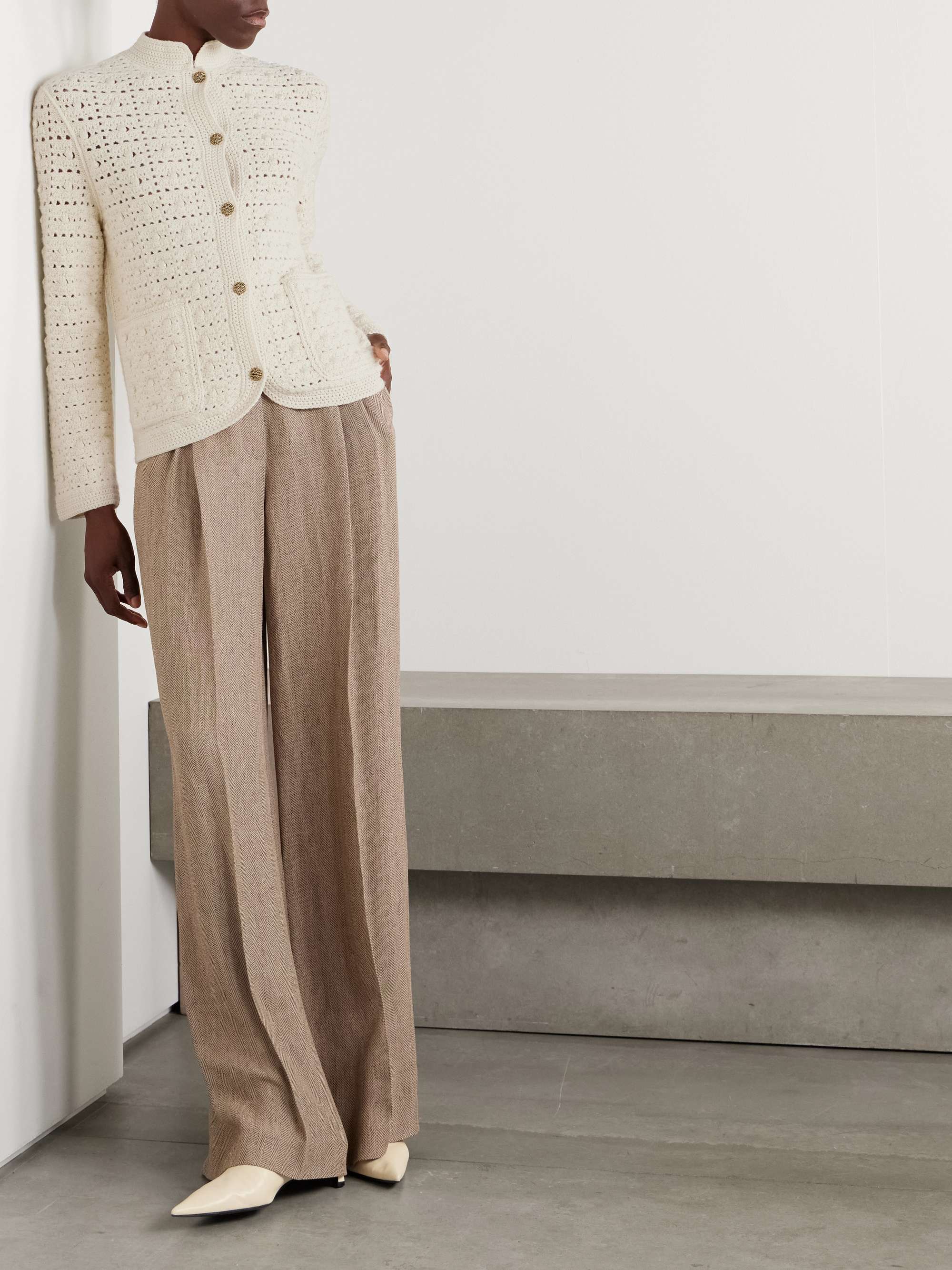 Arola crocheted cashmere-blend cardigan view