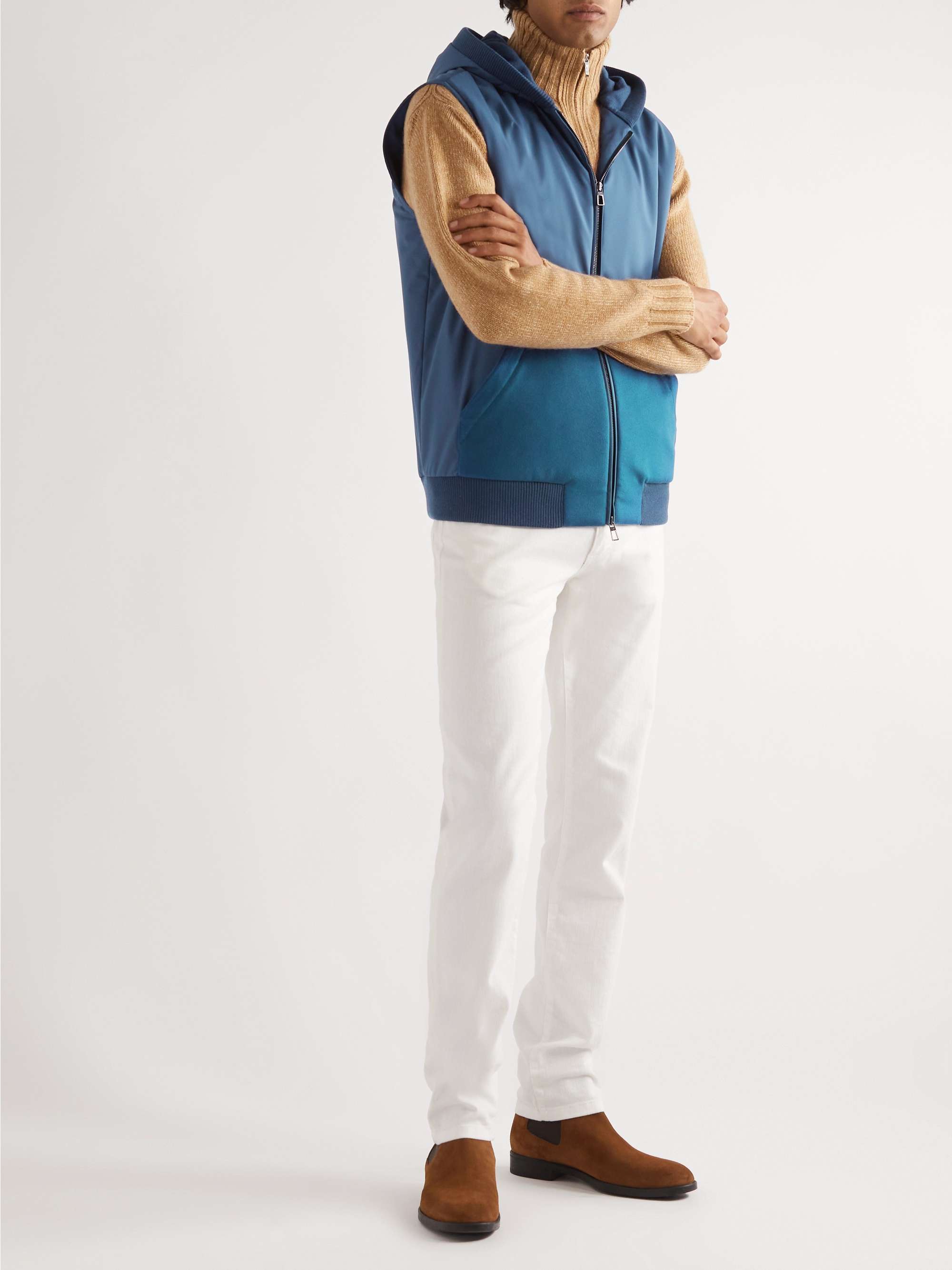 Wallace Storm System® Cashmere-Trimmed Padded Nylon Hooded Gilet view